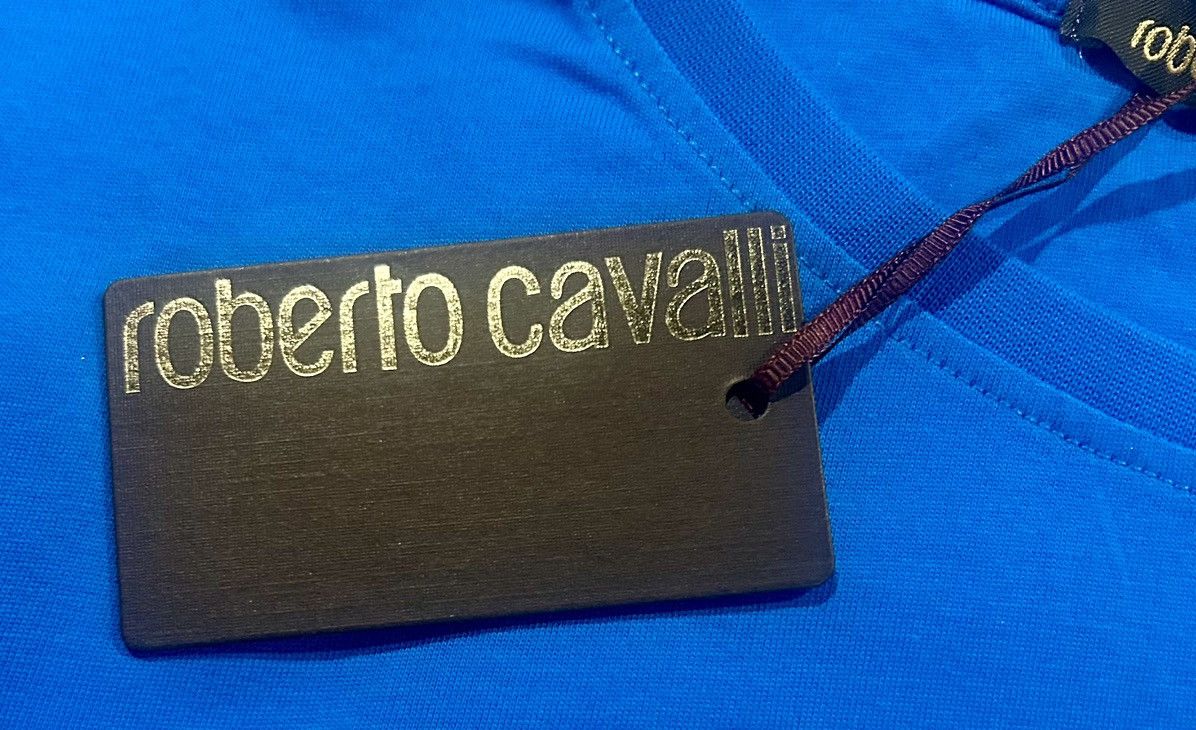 Roberto Cavalli Roberto Cavalli - Snake Logo Monogram Tee “Blue” Size XL Size US XL / EU 56 / 4 - 5 Thumbnail