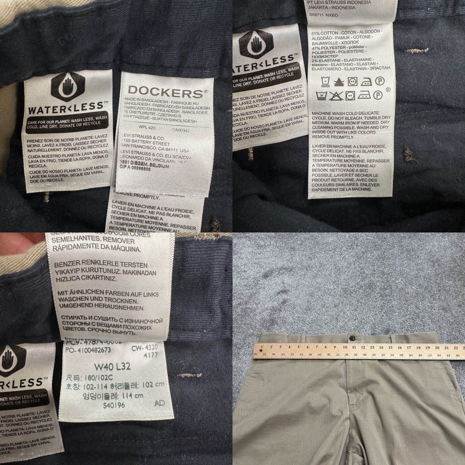 Dockers Dockers Relaxed Fit Khaki Pants Mens 40x32 Brown Straight Leg Flat Front Work Size US 40 / EU 56 - 8 Thumbnail
