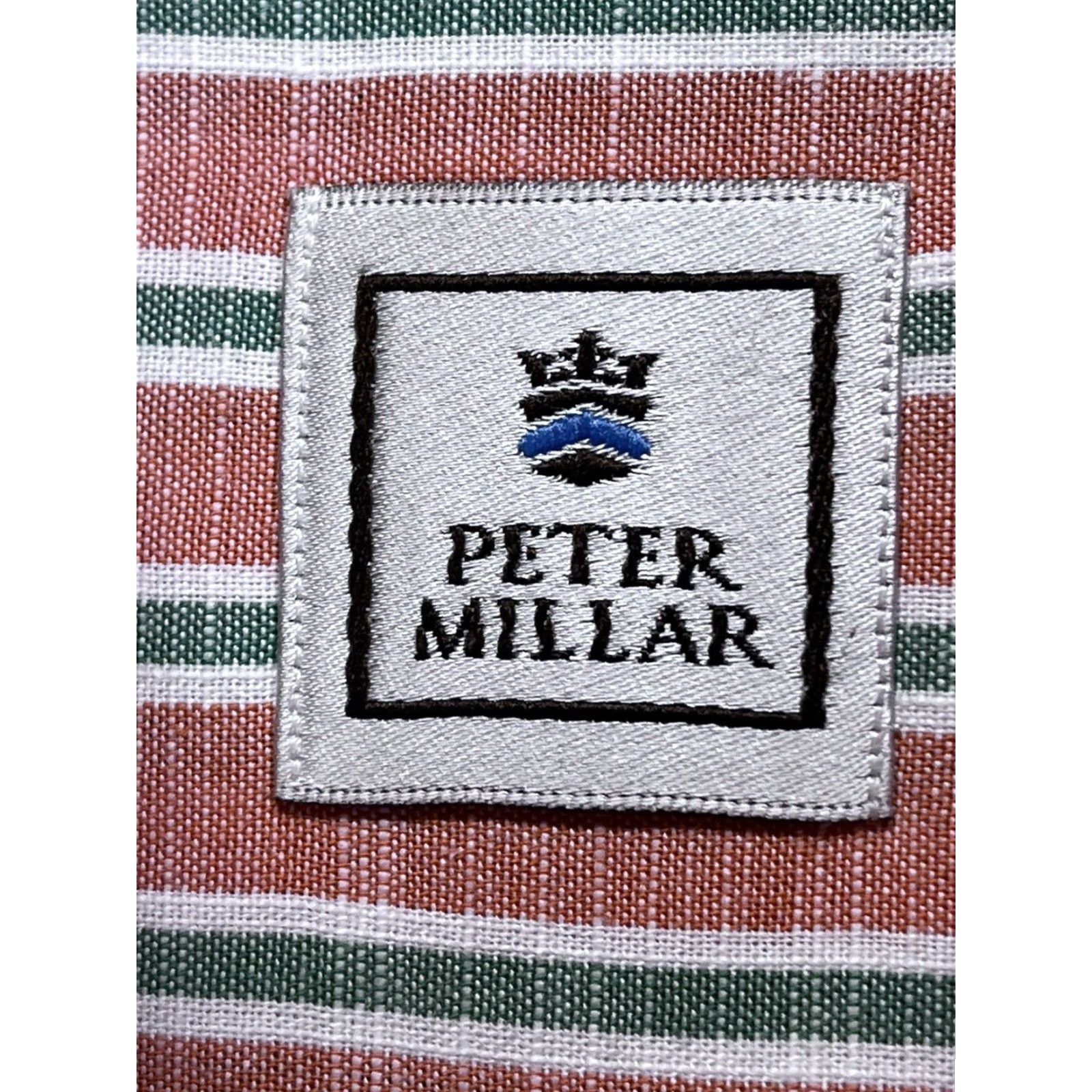 Peter Millar Peter Millar Button Down Shirt Mens Large Striped Cotton Long Sleeve Pink Multicolor Size US L / EU 52-54 / 3 - 5 Thumbnail