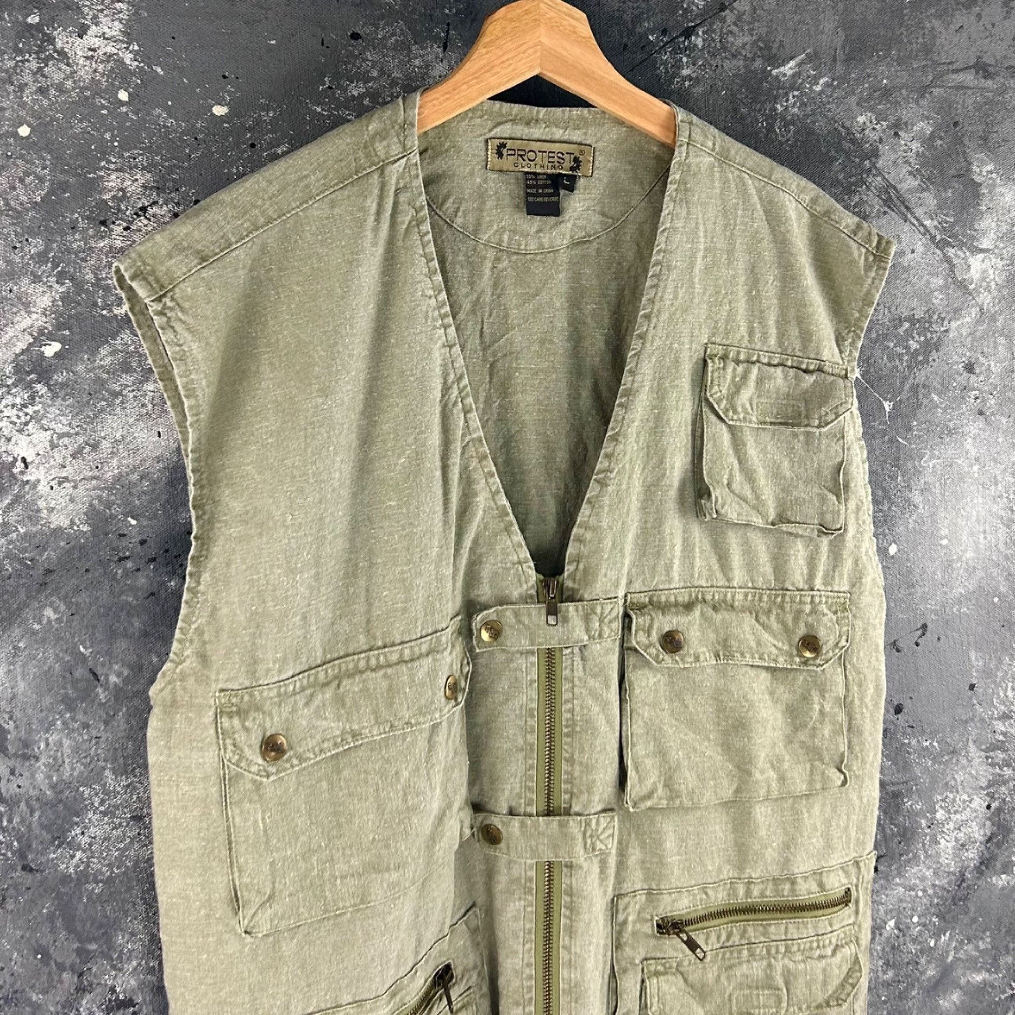 Vintage Vintage 90’s Protest Cargo vest Size US L / EU 52-54 / 3 - 3 Thumbnail