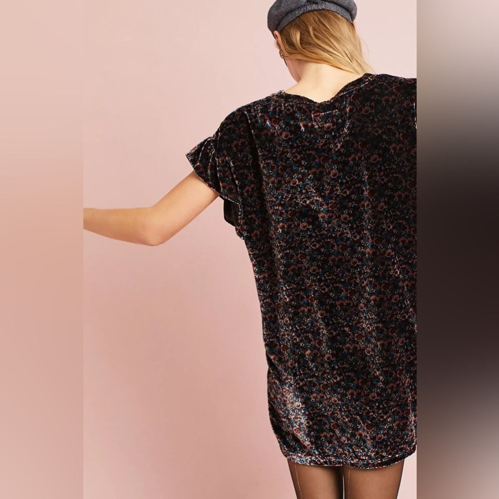 Anthropologie Current/Elliot Velvet Tunic Dress 3 Size L / US 10 / IT 46 - 5 Thumbnail