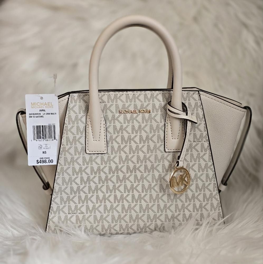 Michael Kors Michael Kors Monogram Handbag in Cream and Gold Size ONE SIZE - 2 Thumbnail