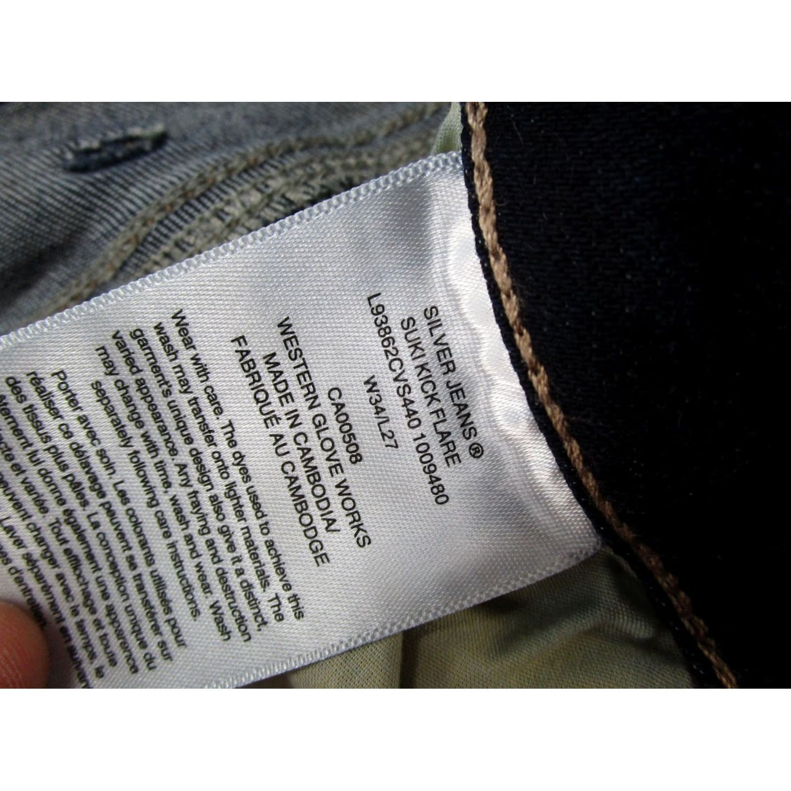 Silver Jeans Co. Silver Jeans Co Suki Kick Flare Blue Stretch Denim Jeans Size 34 Womens Size 24" / US 00 / IT 34 - 5 Thumbnail