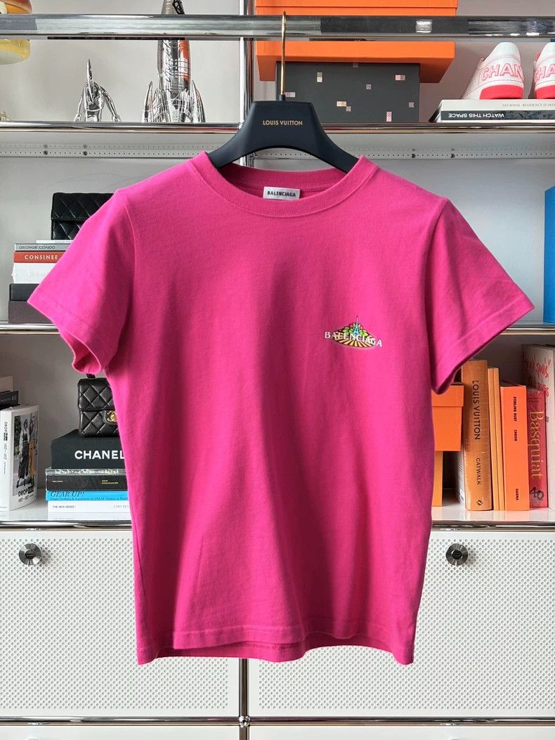 Balenciaga Balenciaga Peach Pink Bonjour Cotton T Size US M / EU 48-50 / 2 - 1 Thumbnail
