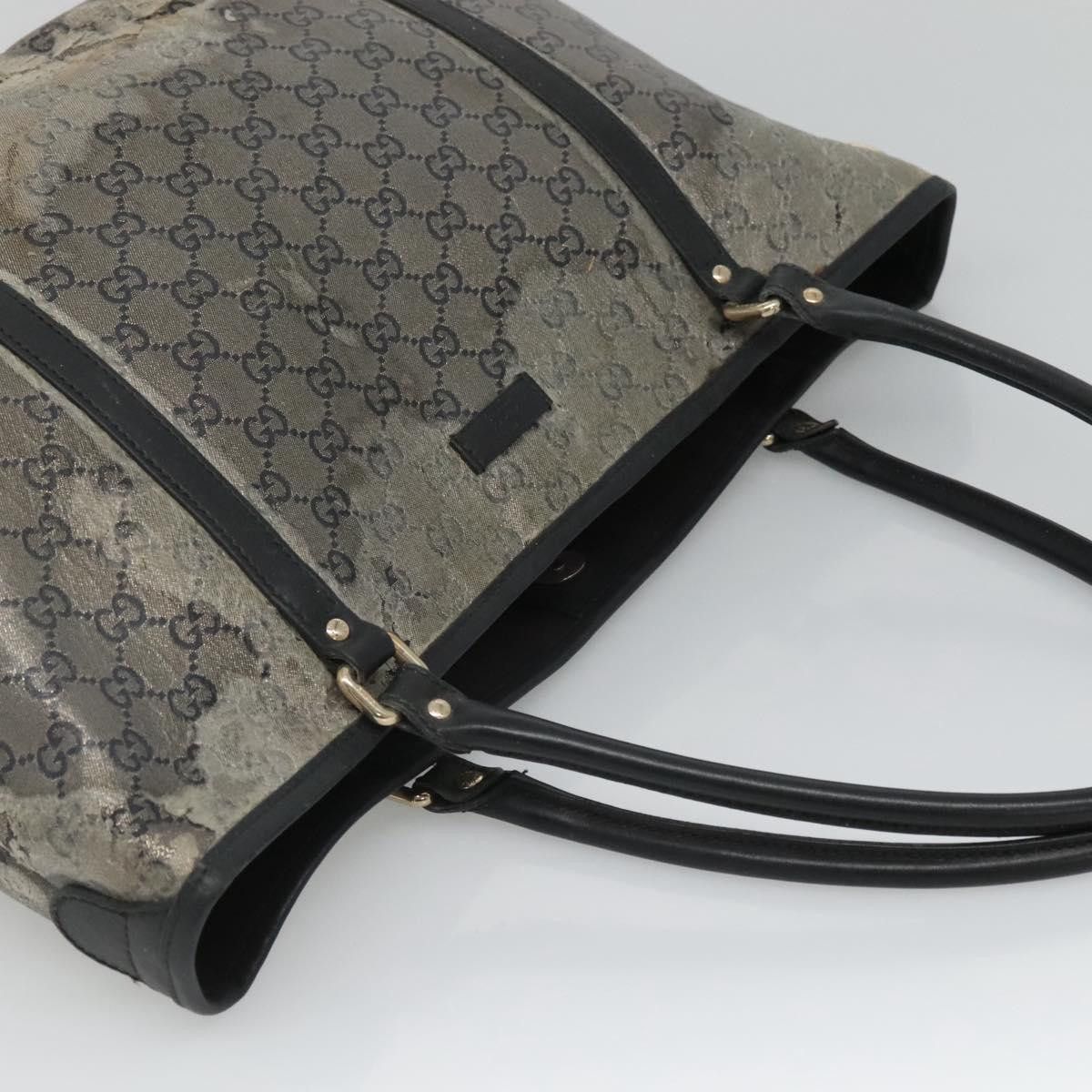 Gucci GUCCI GG Crystal Tote Bag Coated Canvas Navy Gold Size ONE SIZE - 6 Thumbnail