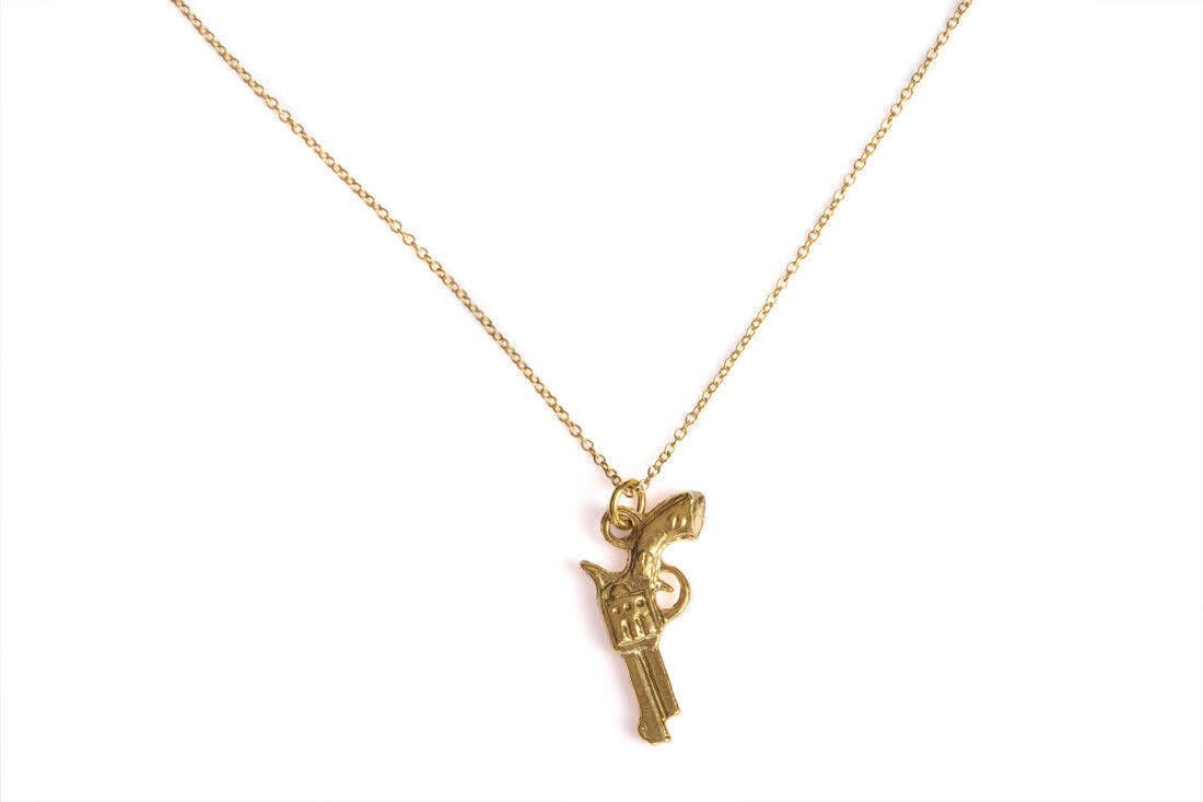 Designer 18 kt Gold Vermeil over Sterling Silver Gun Charm Necklace Size ONE SIZE - 1 Thumbnail