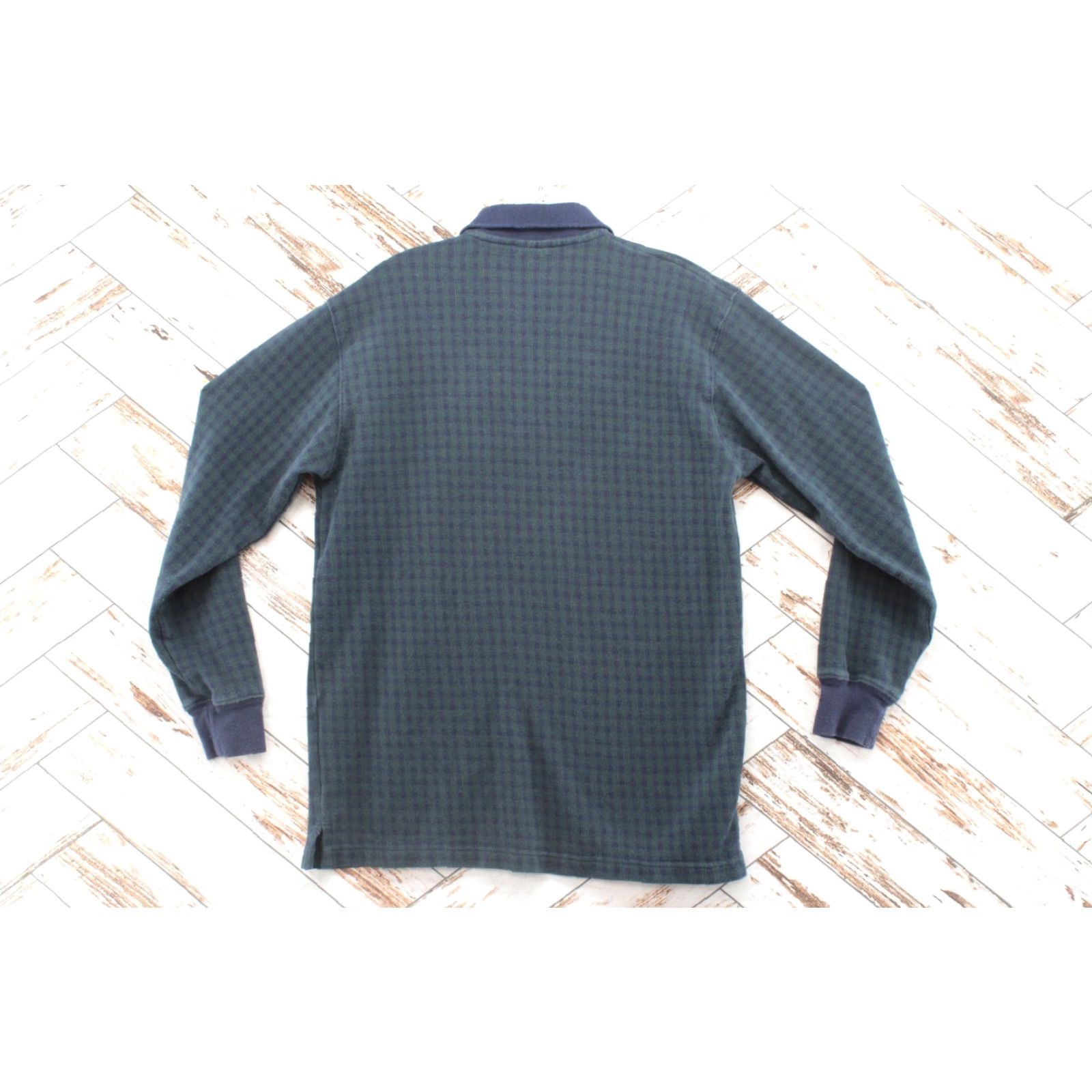Polo Ralph Lauren VINTAGE Polo Ralph Lauren Sweater Shirt Men L Blue Green Check Cotton Knit Pullover Embroidered Logo 90s Preppy Mens Size US L / EU 52-54 / 3 - 2 Thumbnail
