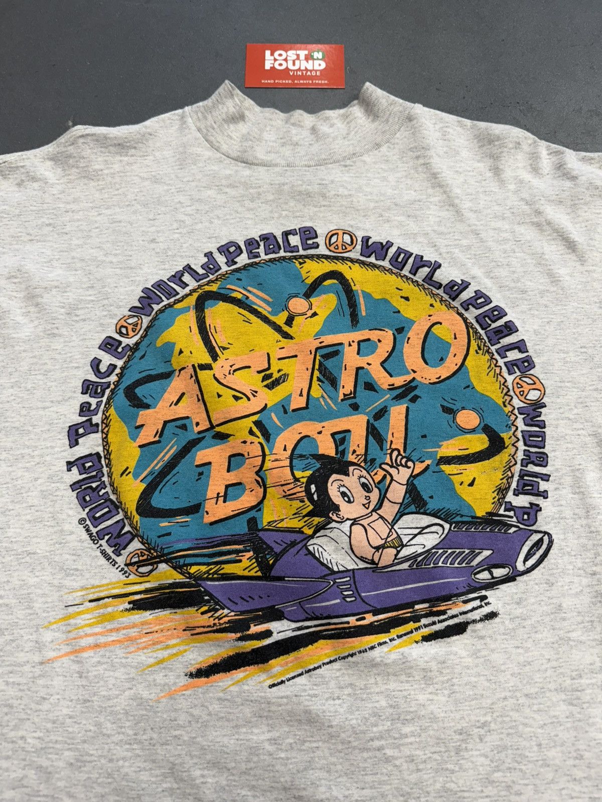 Vintage 1993 Vintage Astro Boy Anime World Peace Long Sleeve Tee Size US L / EU 52-54 / 3 - 3 Thumbnail