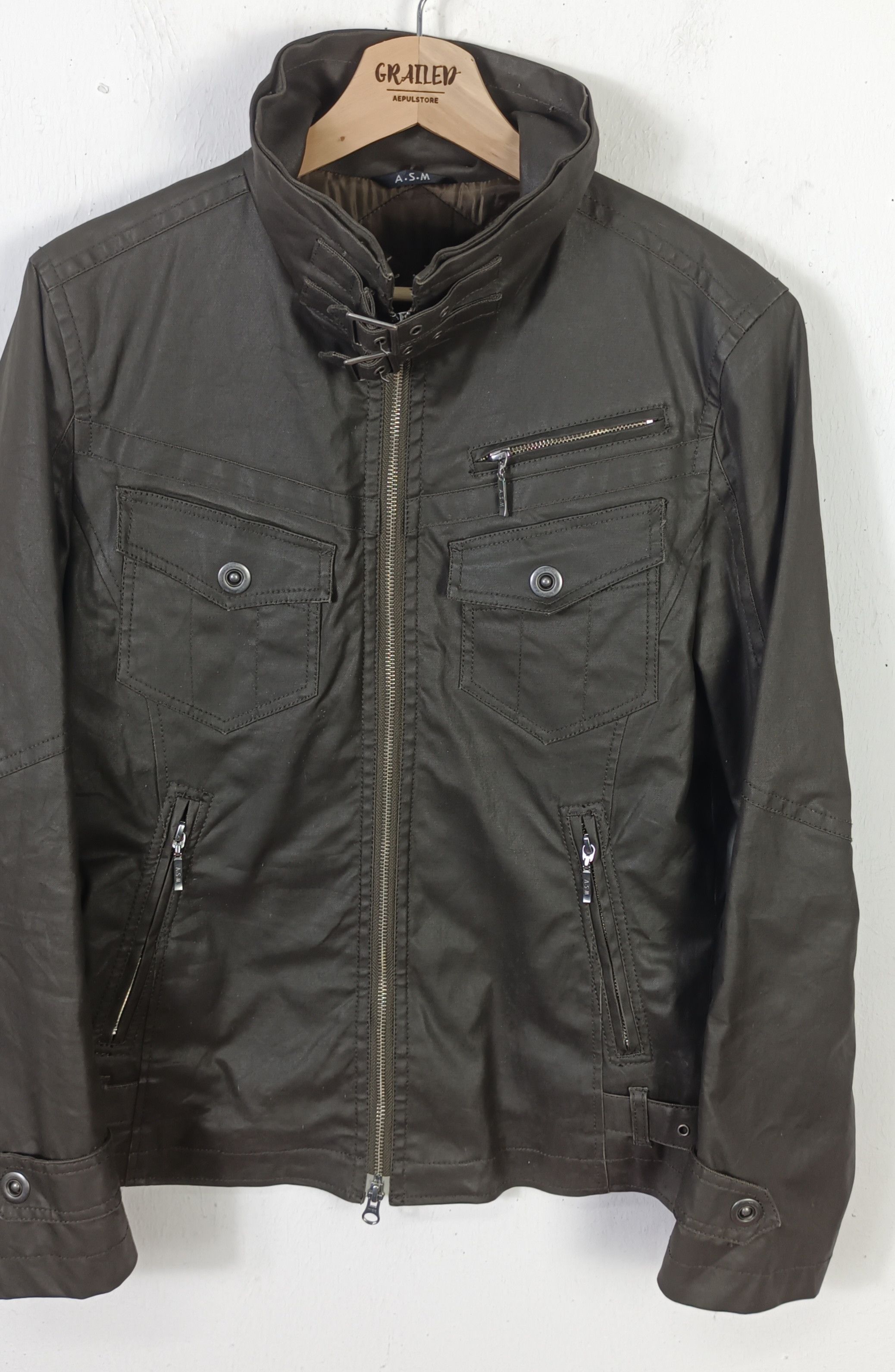 Japanese Brand Atelier Sab Men Wax Jacket Tactical Pocket Size US M / EU 48-50 / 2 - 4 Thumbnail