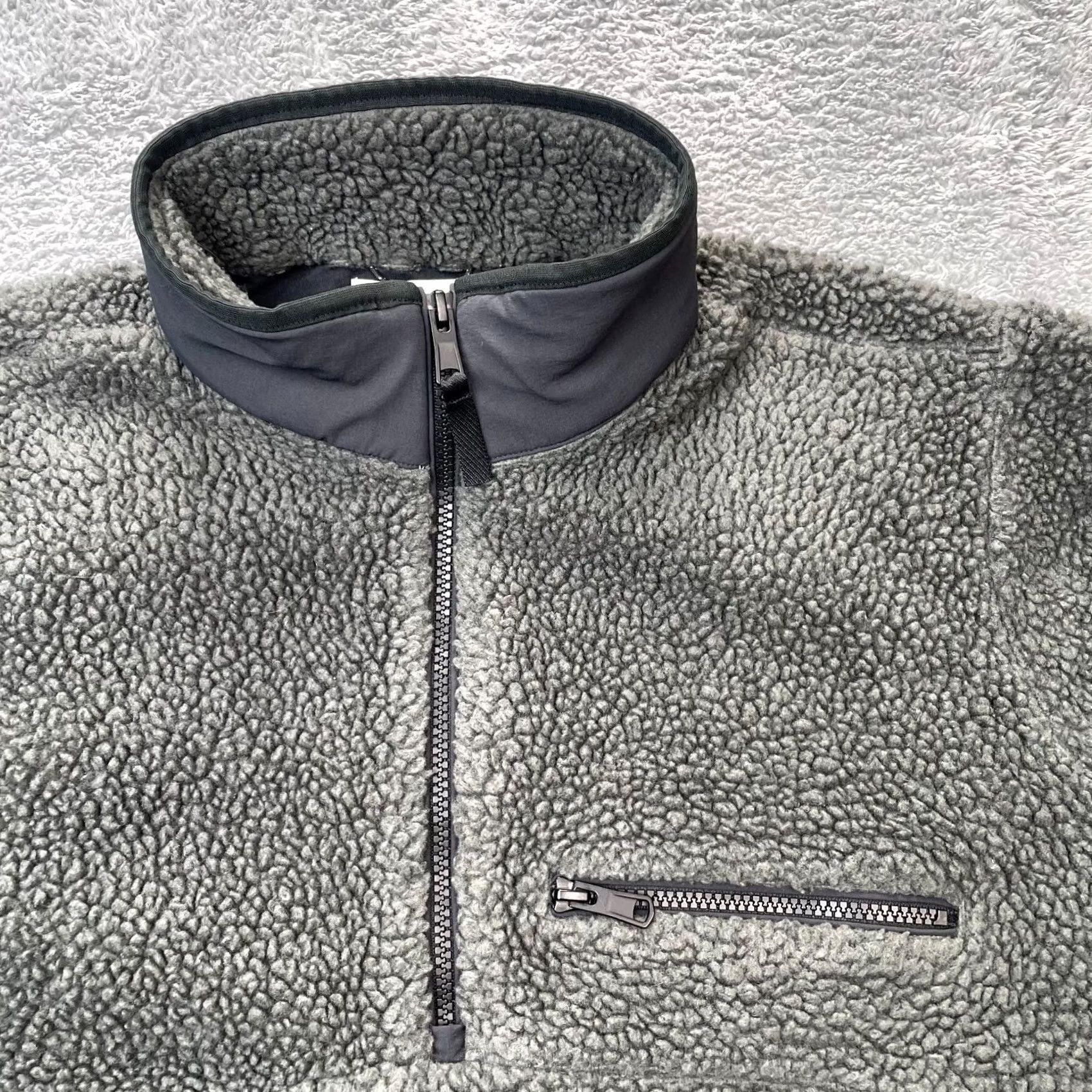 Vintage Hill City Jacket Mens Medium Gray Sherpa Coat Mock Neck Long Sleeve Quarter Zip City Style Size US M / EU 48-50 / 2 - 3 Thumbnail