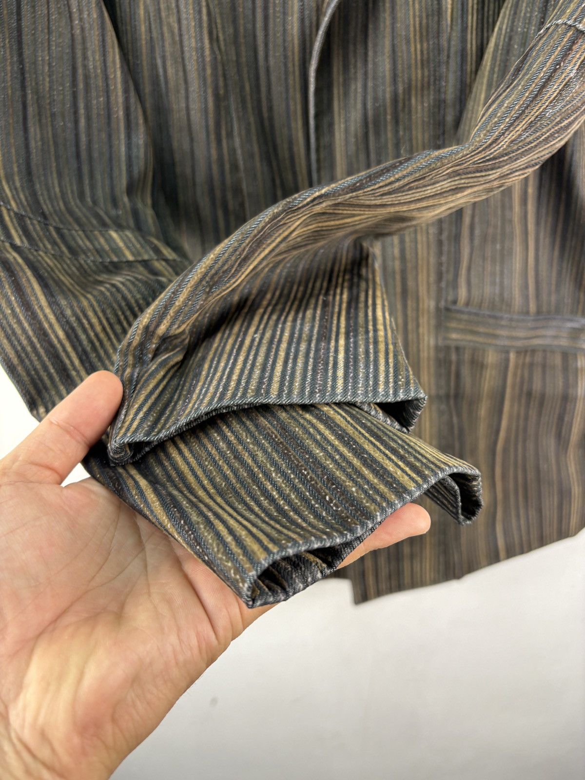 Vintage Vintage Buona Fortun Corduroy Blazer Jacket Striped Leather Size US L / EU 52-54 / 3 - 6 Thumbnail