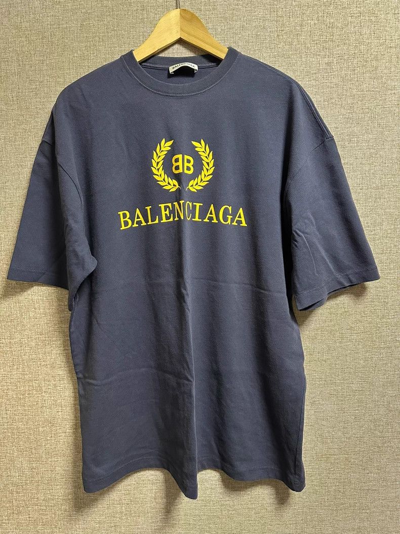 Balenciaga Balenciaga Wheat Logo Short Sleeve T-Shirt Size US S / EU 44-46 / 1 - 1 Thumbnail