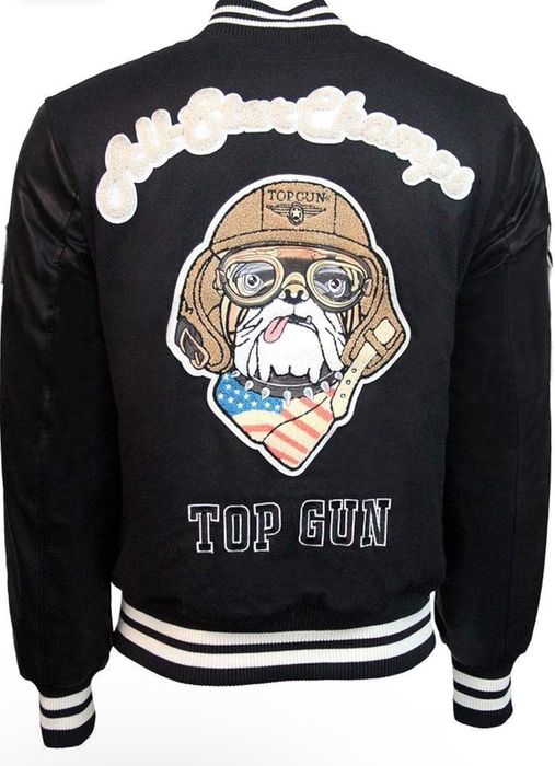 Streetwear Top Gun® WoolLeather Top Dog Varsity Jacket Grailed