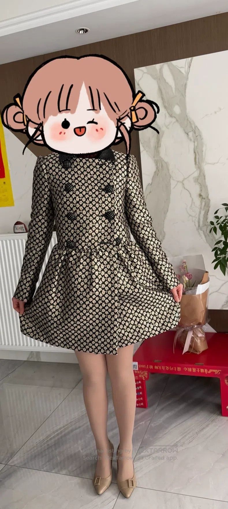 Valentino Valentino A jacquard jacket with small black flowers Size M / US 6-8 / IT 42-44 - 9 Thumbnail