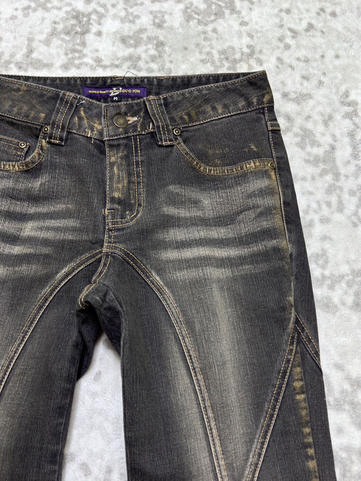 Japanese Brand Flare Jeans DOO YON Reconstructed Acid Washed Denim Boot Cut Size US 26 / EU 42 - 5 Thumbnail