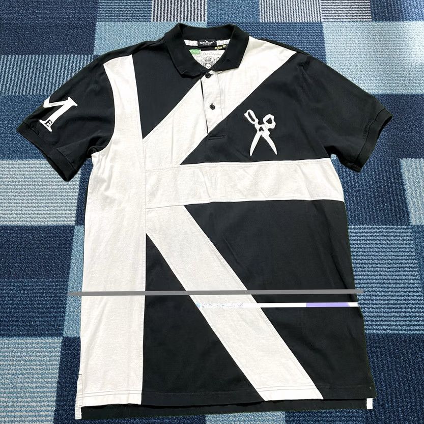 Vintage Marc Ecko Polo Shirt L Black White Embroidered Polo Shirt Mens Large L Black White Polo Embroidered, Men's
