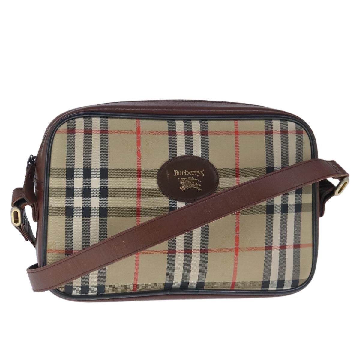 Burberry Nova Check Beige Canvas Shoulder Bag (Pre-Owned) Size ONE SIZE - 1 Thumbnail