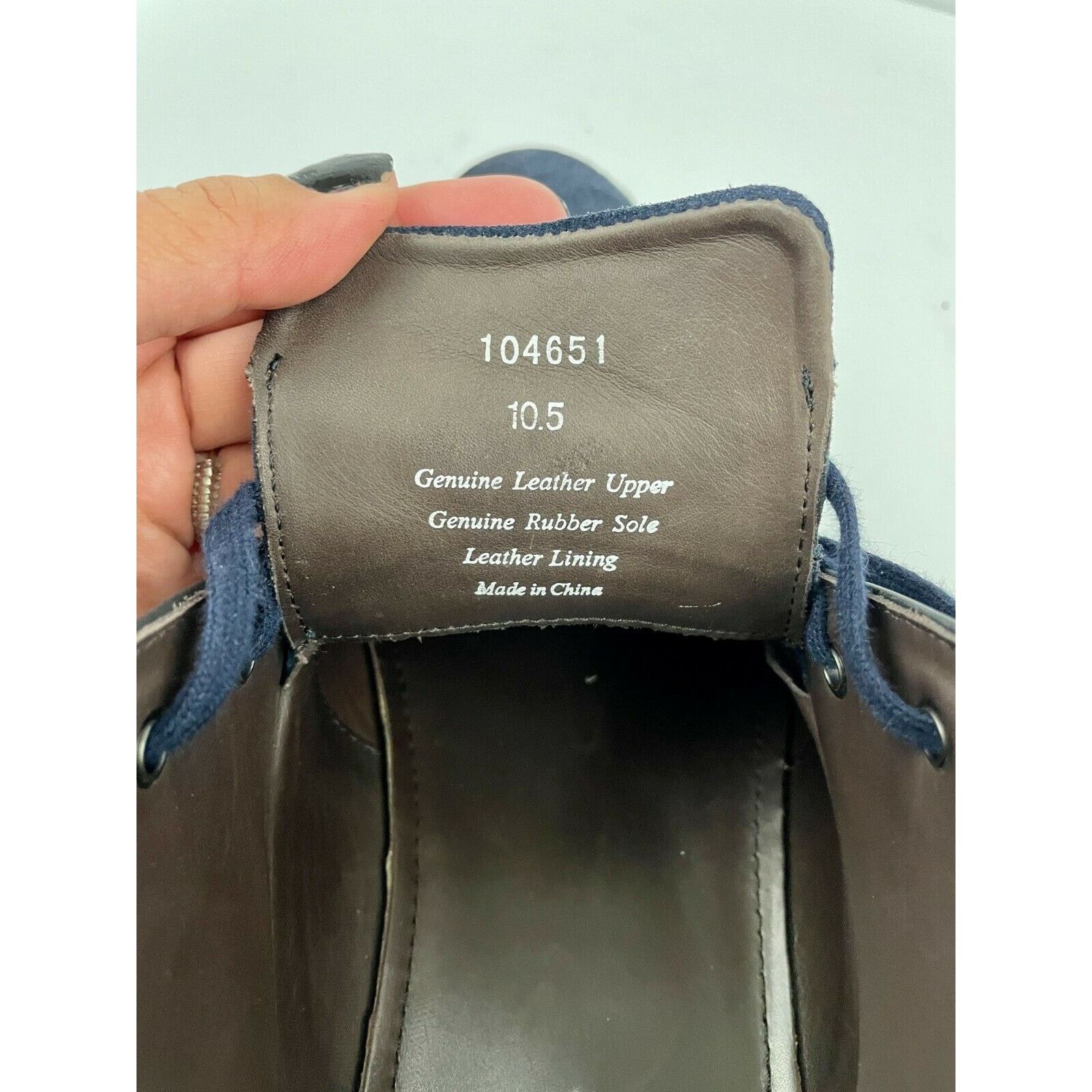 Bloomingdale's Blue Leather Lace Up Oxfords US 10.5 Dress Shoes Size US 10.5 / EU 43-44 - 4 Thumbnail