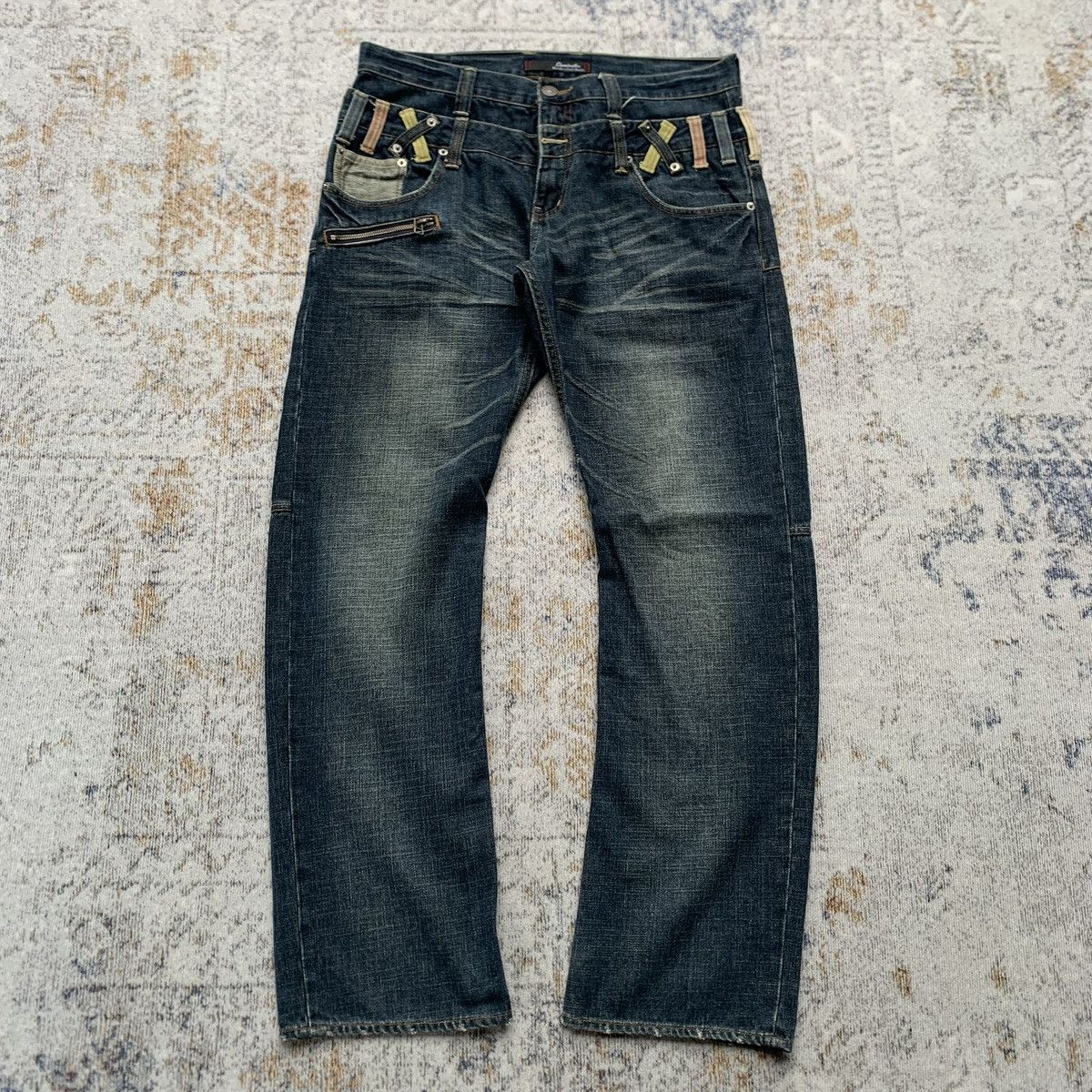 Japanese Brand Rare Vintage Dominate Mudwash Double Waist Artisan Jeans Size US 34 / EU 50 - 5 Thumbnail