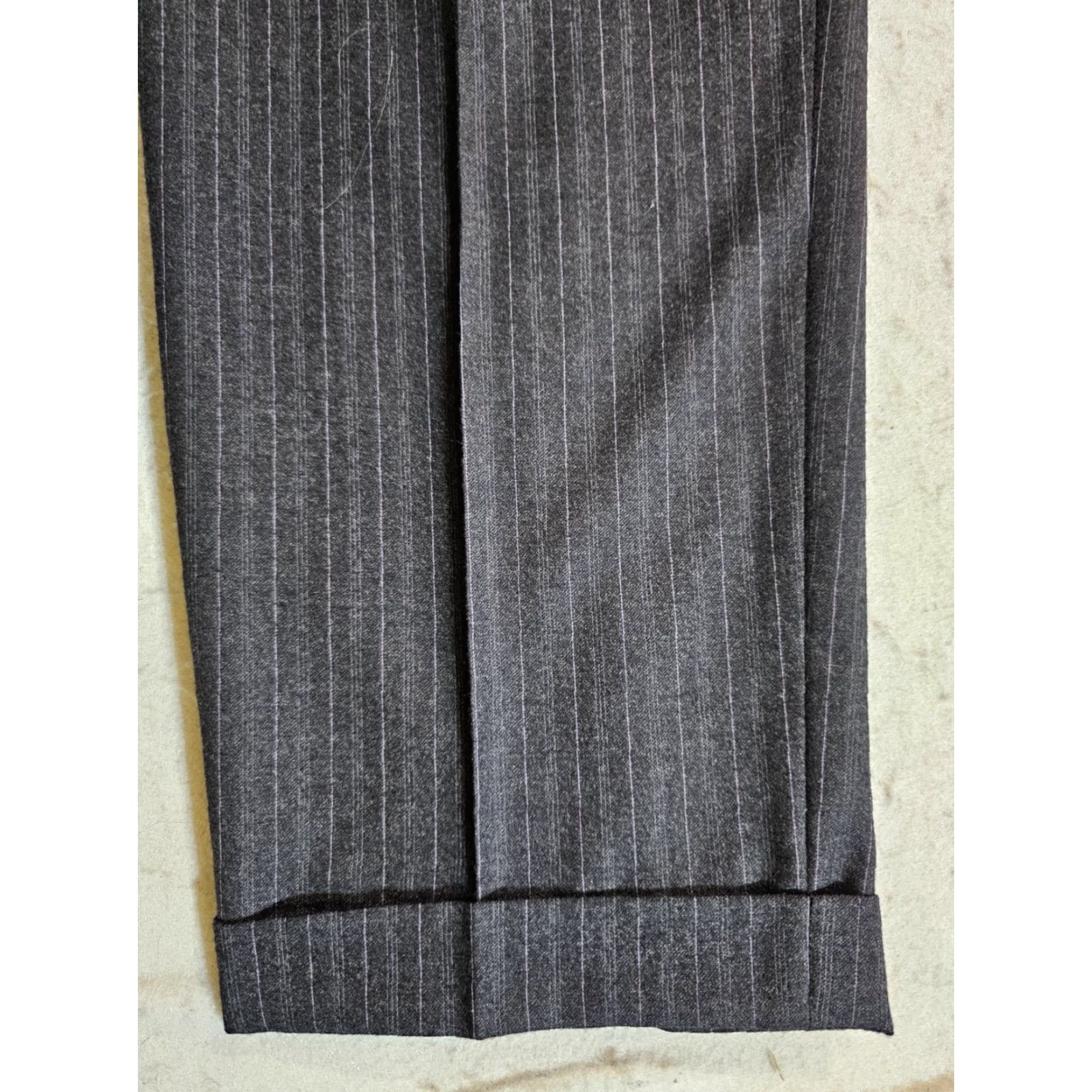 Hart Schaffner Marx VINTAGE Hart Schaffner Marx 1887 Collection Pin Striped 2 Pc Suit Sz 42 R 34x30 Charcoal Gray Wool Size 42R - 4 Thumbnail