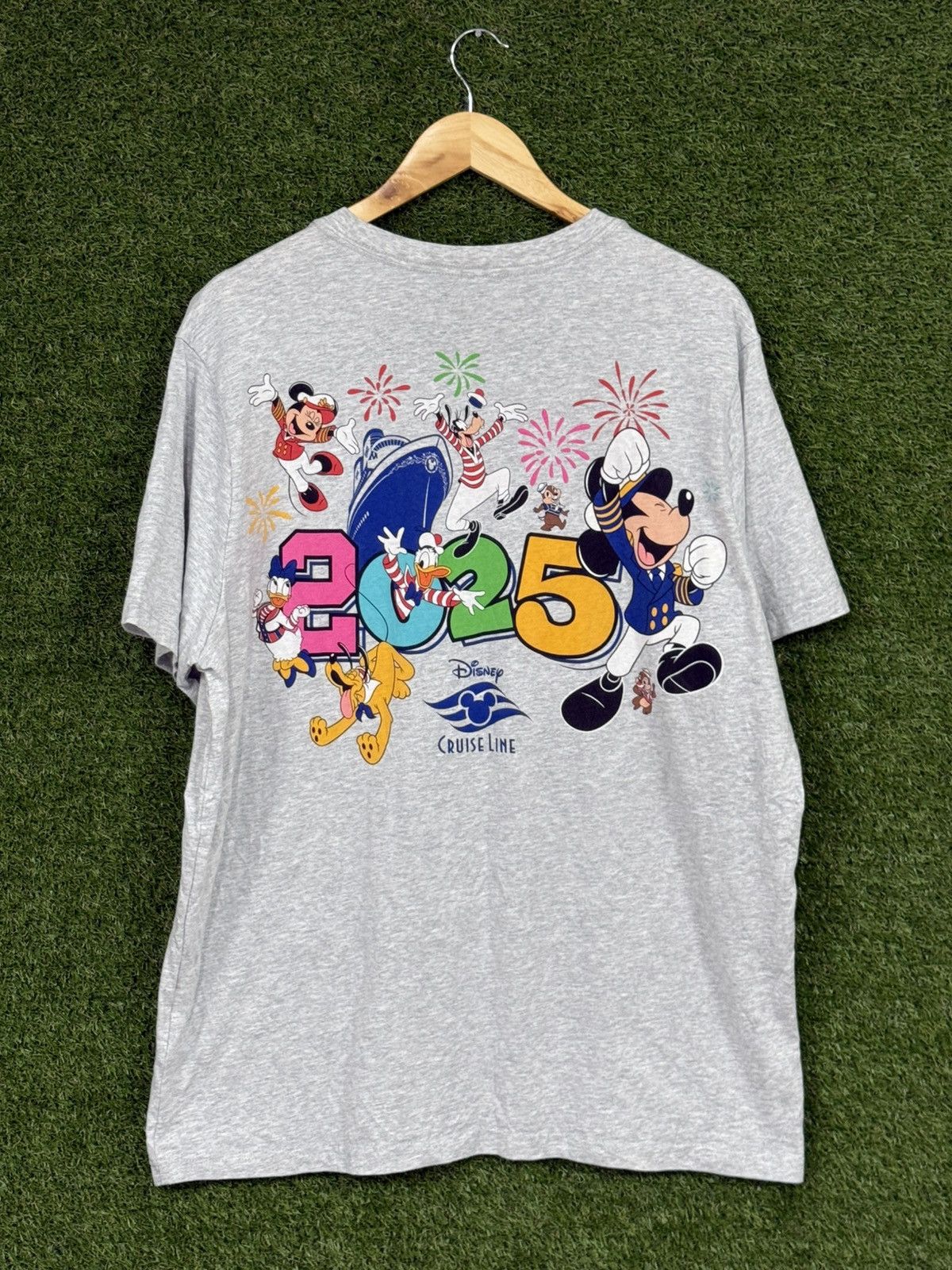 Disney Disney Cruise 2025 Mickey Mouse Grey Oversized Logo Tee XL Size US XL / EU 56 / 4 - 1 Thumbnail