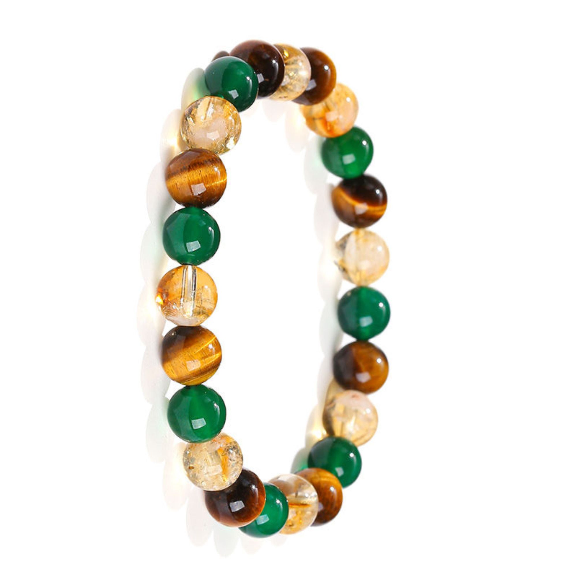 Other Natural Yellow Tiger Eye Green Agate Citrine Bracelet Size ONE SIZE - 5 Thumbnail