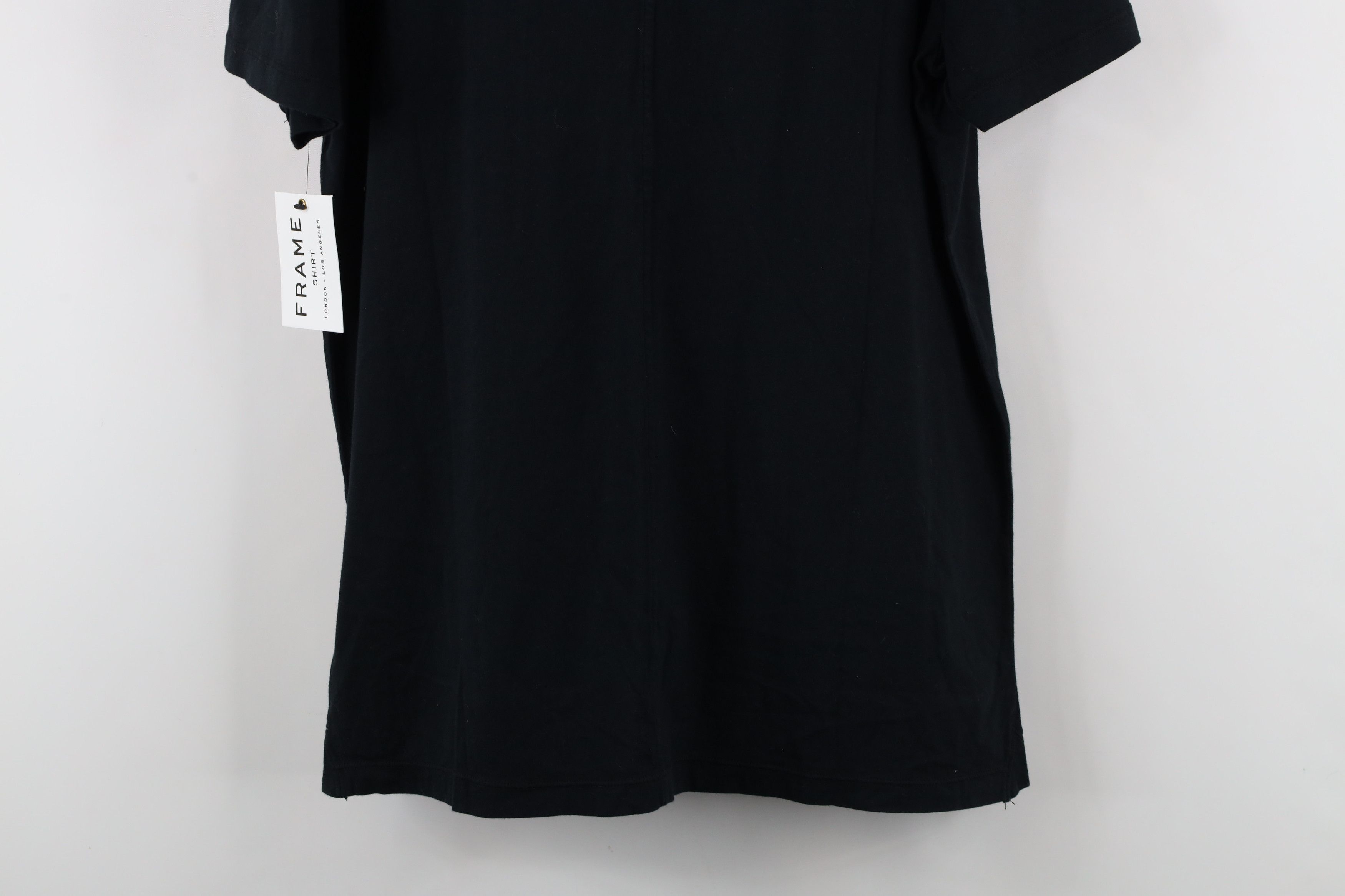 Frame × Vintage New Frame Denim Cotton Short Sleeve V-Neck T-Shirt Black Size US L / EU 52-54 / 3 - 9 Thumbnail