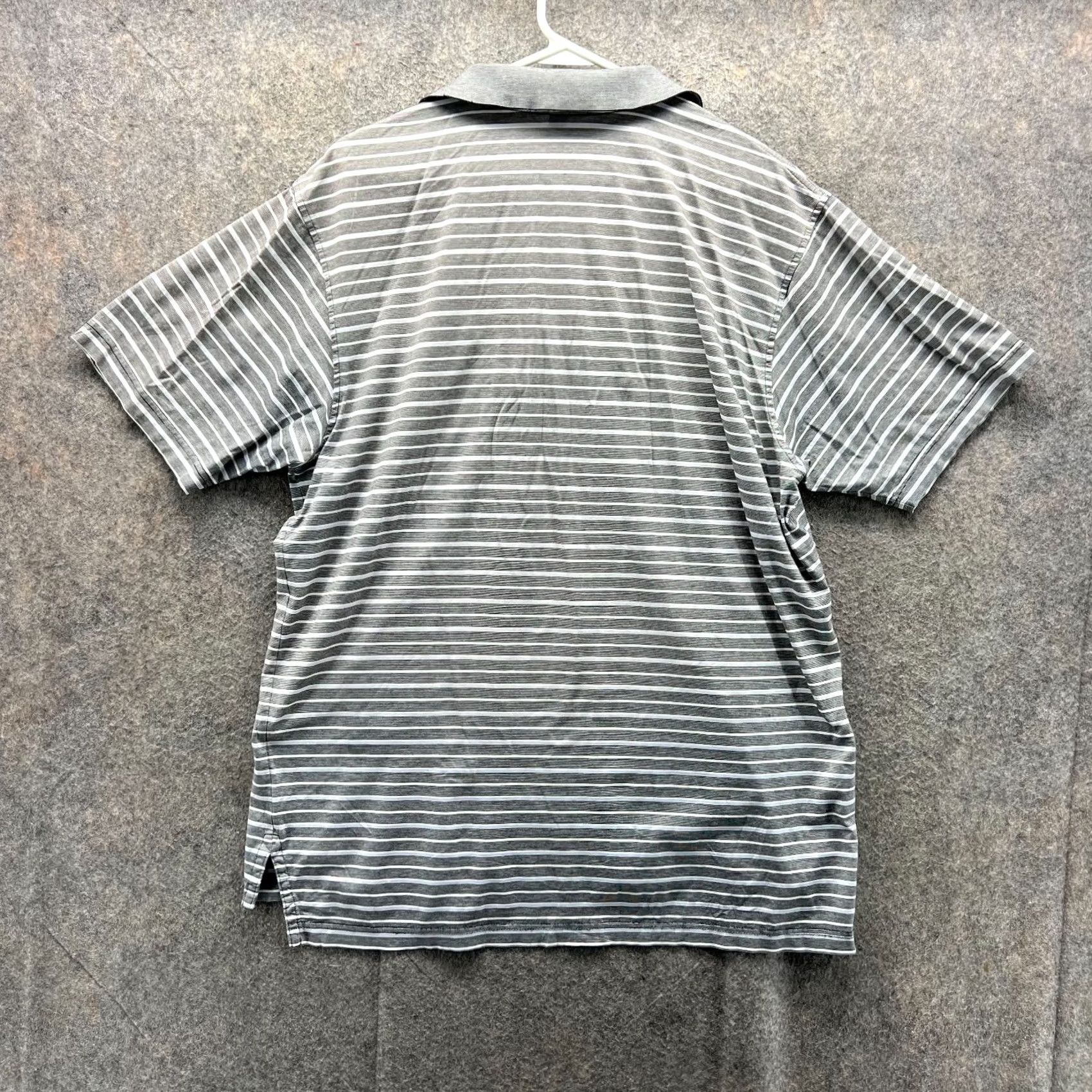 Peter Millar Peter Millar Polo Shirt Mens Large Gray White Striped Cotton Embroidered Golf Size US L / EU 52-54 / 3 - 2 Thumbnail