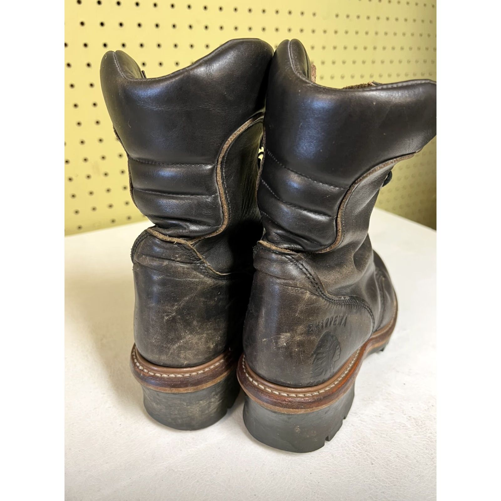 Chippewa VINTAGE Chippewa BOOTS Leather Work & Safety 29417 Men 9E Brown Leather Slip Resistant Cushioned Lace Up Round Toe Vintage 1994 1995 Stock # 29417 Size US 6 / EU 39 - 4 Thumbnail