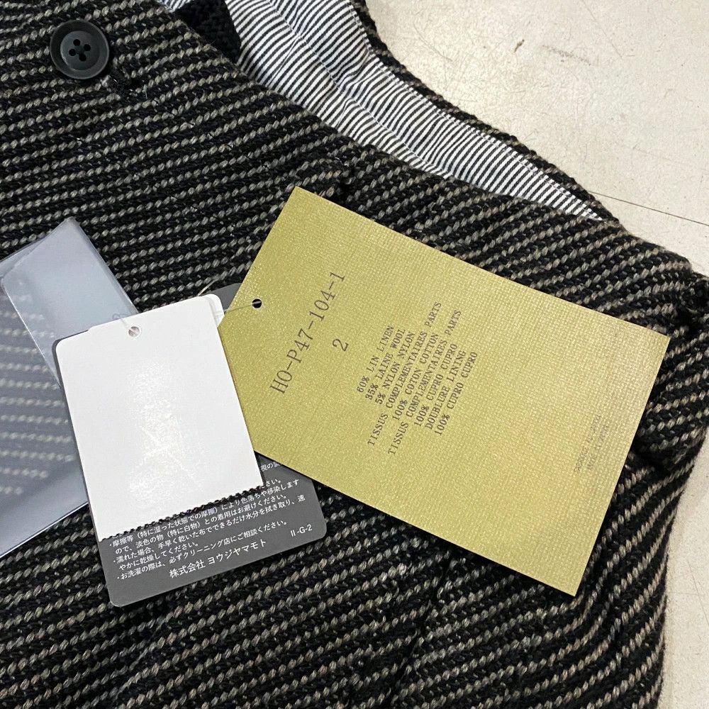Yohji Yamamoto POUR HOMME 24aw W/L DOBBY TWEED INK 2TUCK TWILL PANTS Size US 34 / EU 50 - 3 Thumbnail