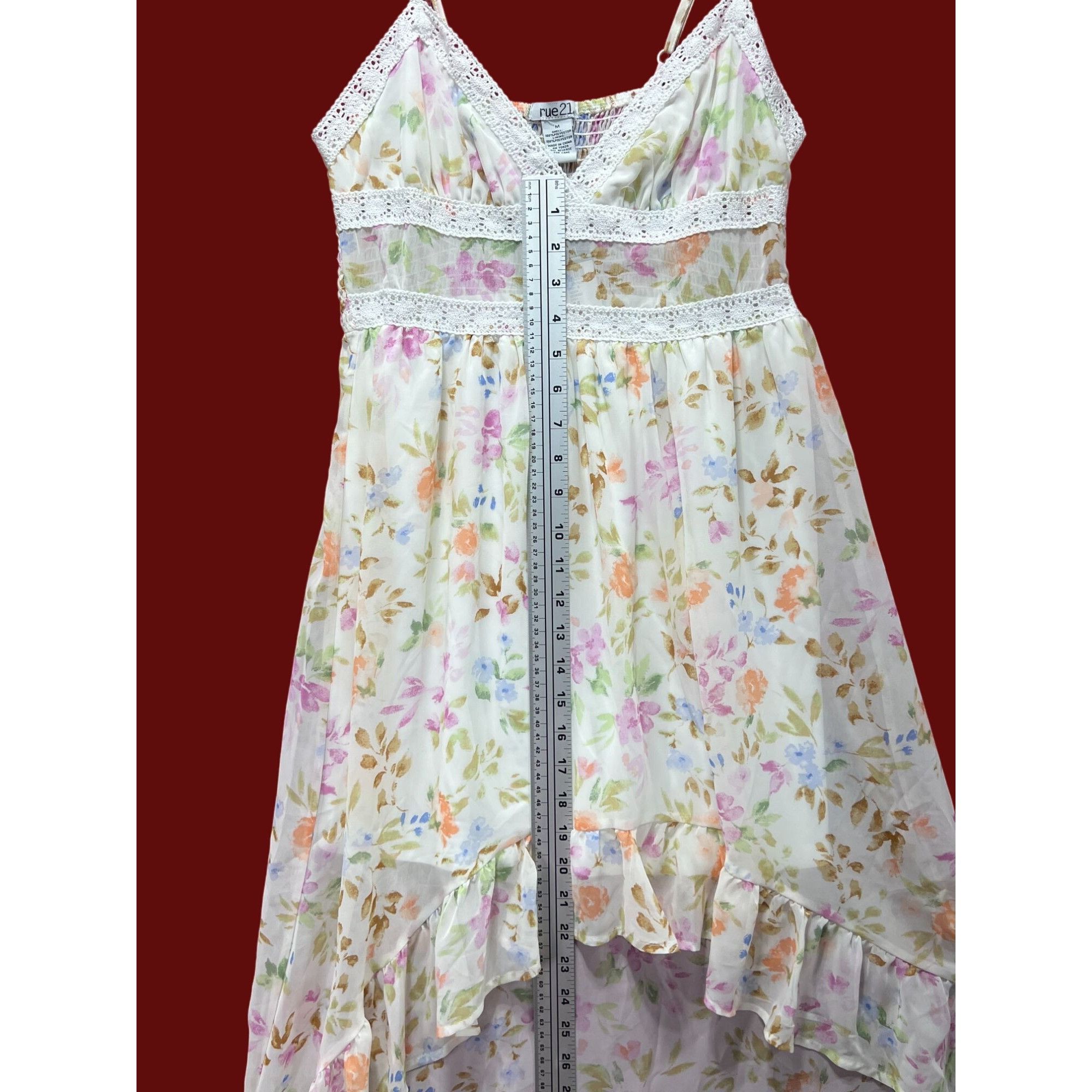 rue21 Rue 21 - Women's Summer Sleeveless High Low Hem Ruffle Flora Size M / US 6-8 / IT 42-44 - 6 Thumbnail