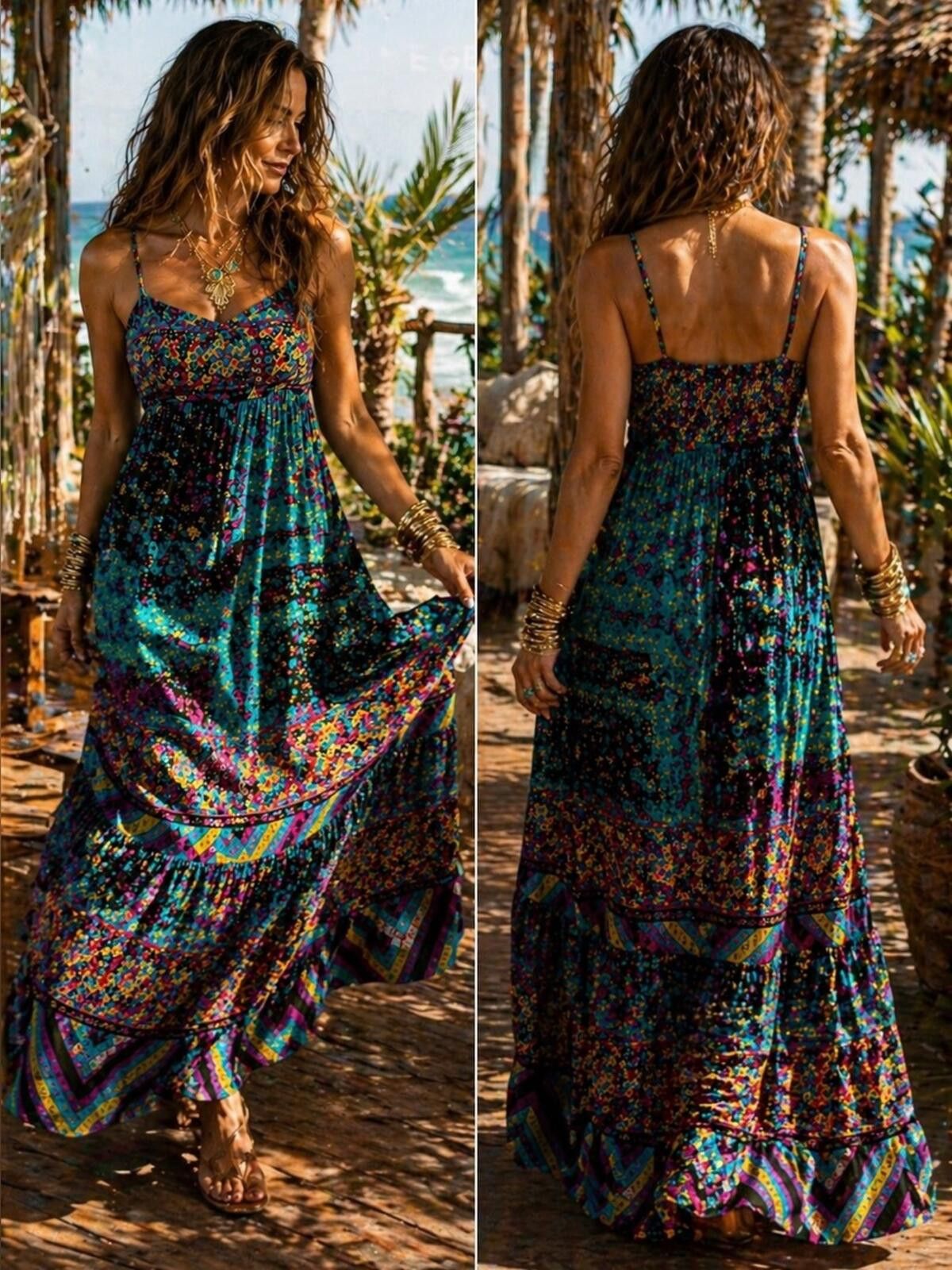 Other Betsey Johnson Y2K Boho Glam Maxi Dress Size XL / US 12-14 / IT 48-50 - 3 Thumbnail
