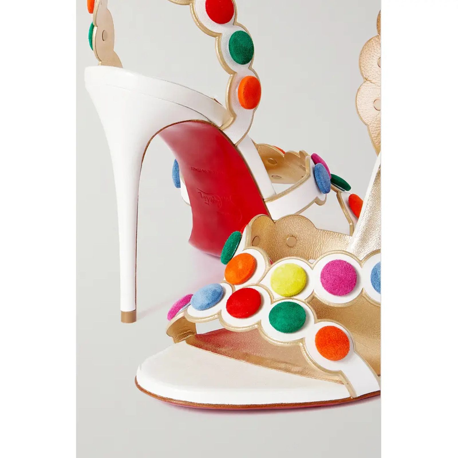 Christian Louboutin Smartissima 100 White Mult Ankle Strap Sandal Heel Pump 38.5 Size US 8.5 / IT 38.5 - 3 Thumbnail