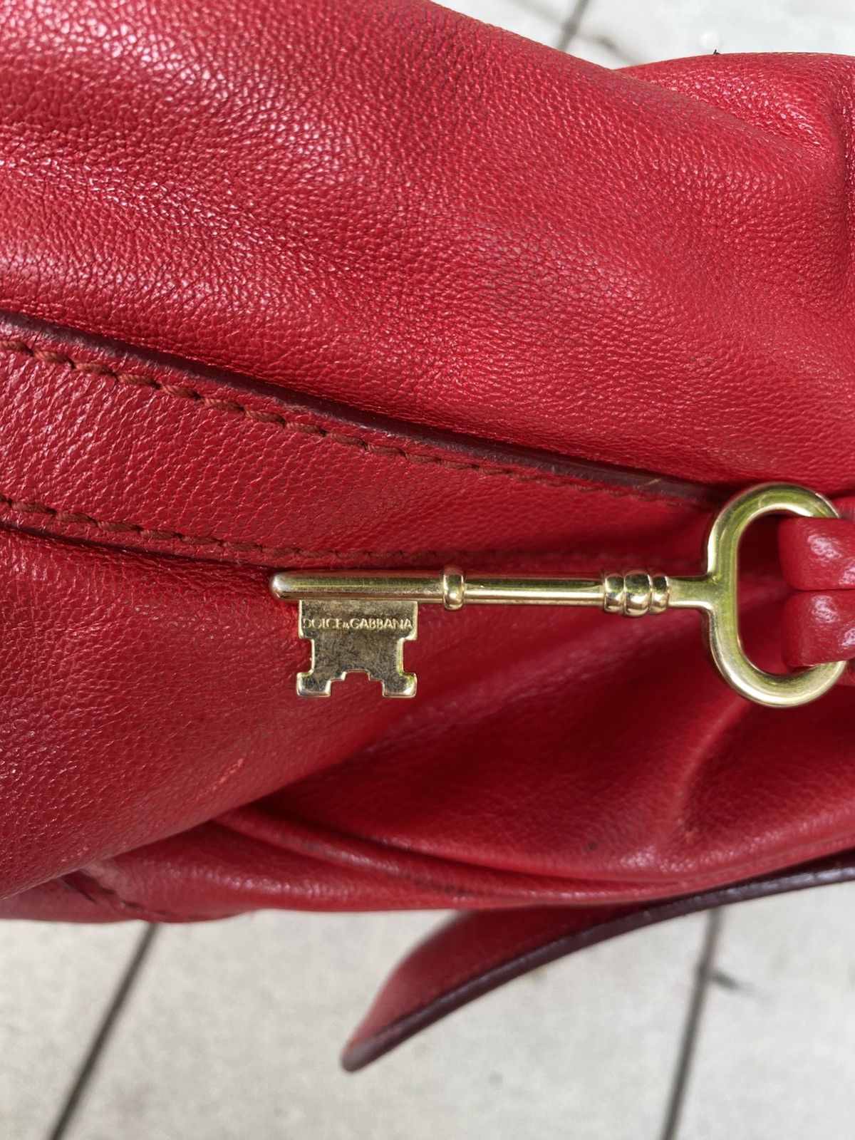 Dolce & Gabbana Dolce And Gabbana D&G Red Leather Padlock Top Handle Bag Size ONE SIZE - 13 Thumbnail