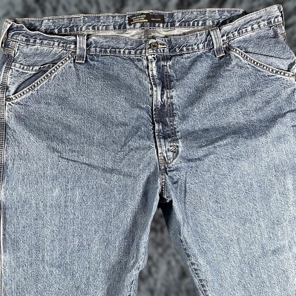 Vintage Levi Strauss Signature Jeans Carpenter Workwear Mens 48x30 Blue Relaxed Fit Jeans Big & Tall CW-3924 Regular Size US 32 / EU 48 - 1 Thumbnail