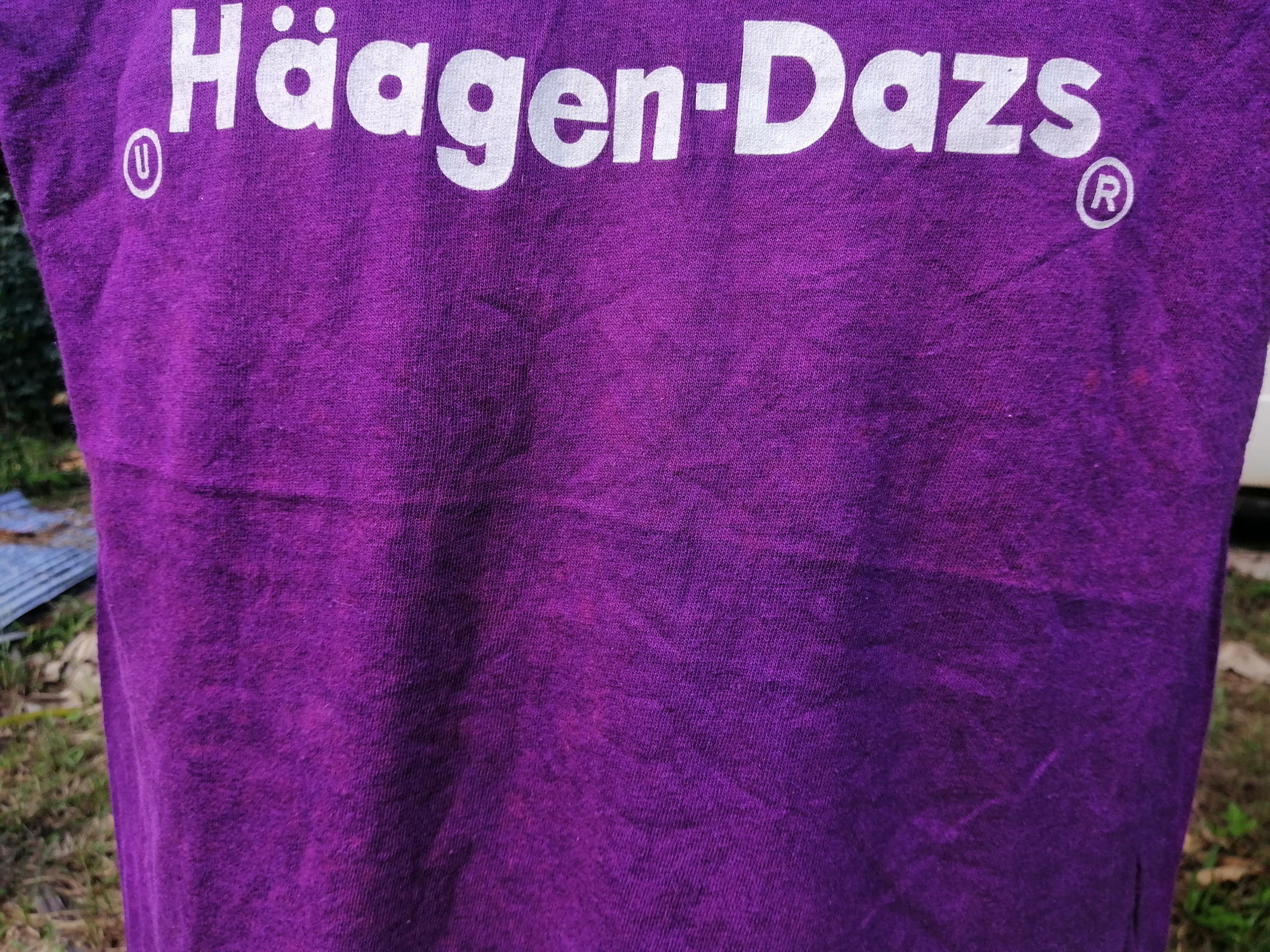 Russell Athletic 1970s Haagen Dazs Ice Cream Boysenberry Vintage T Shirt Size US S / EU 44-46 / 1 - 14 Thumbnail
