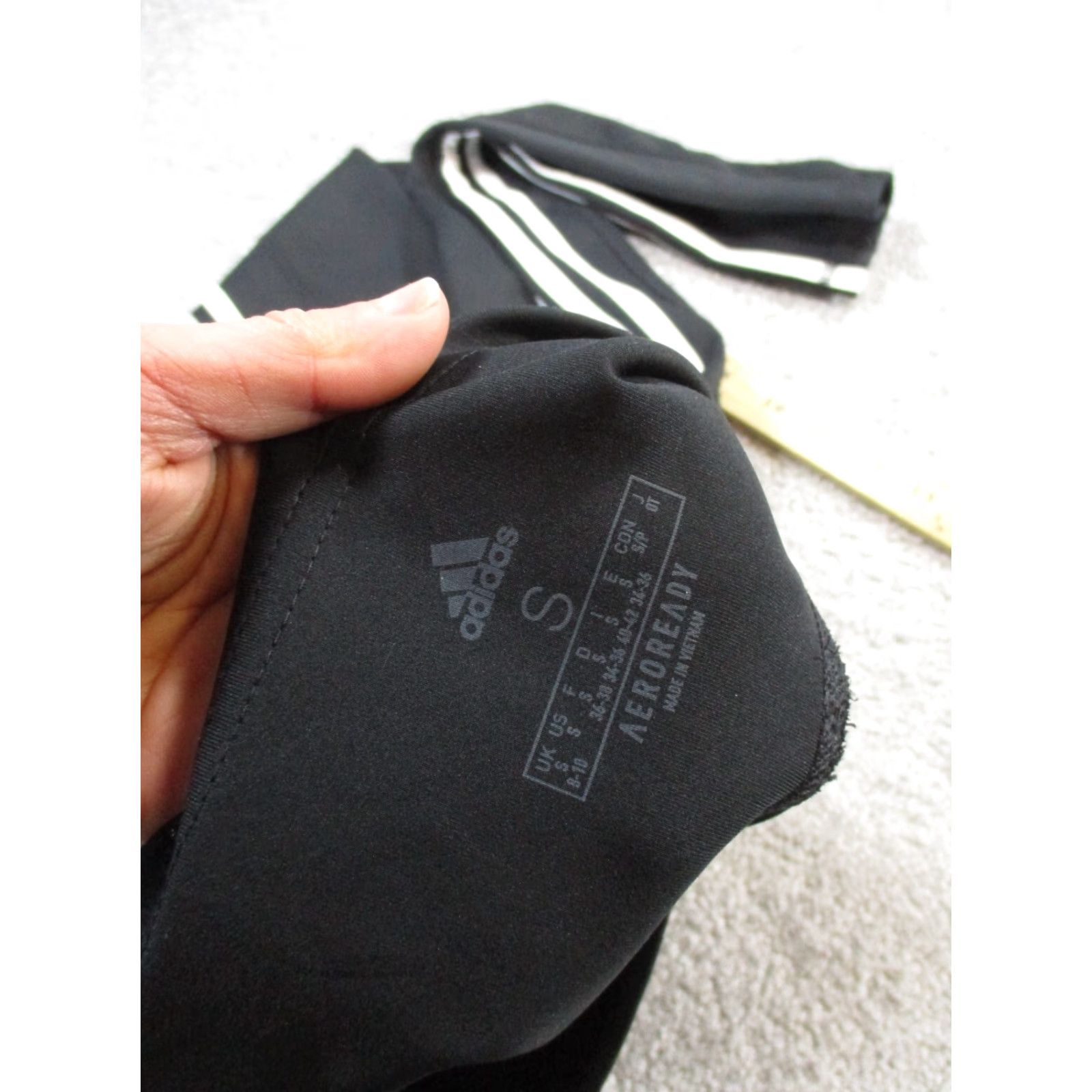Adidas VINTAGE Adidas Womens Leggings S Black White Athletic Yoga Gym Running Jogging Athleisure Size 28" / US 6 / IT 42 - 7 Thumbnail