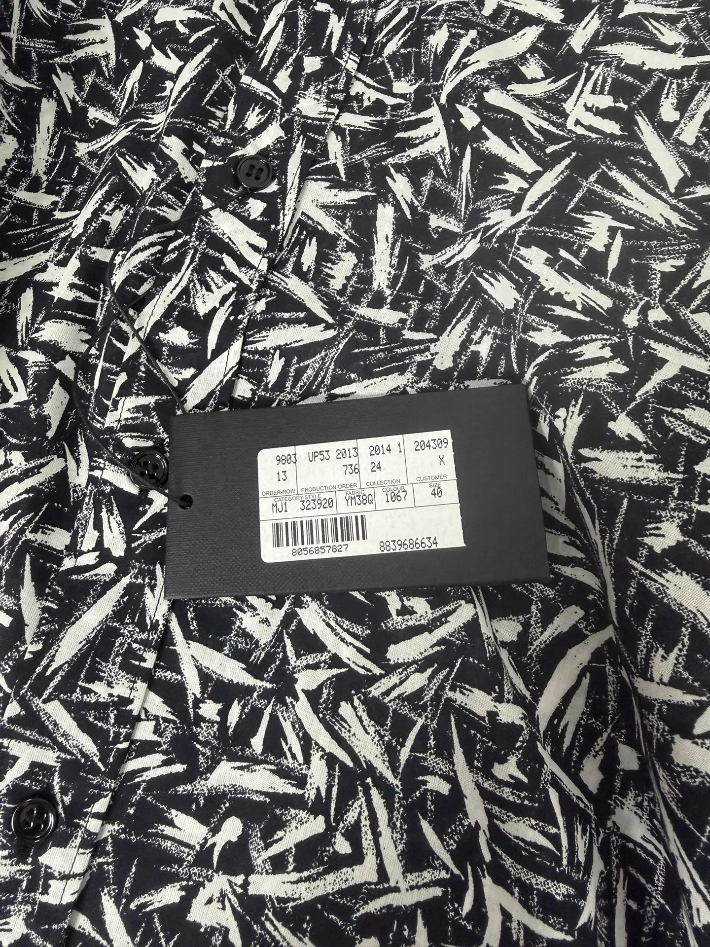 Saint Laurent Paris SLP 14ss Thorns All Over Black White Shirt 40 NWT Size US M / EU 48-50 / 2 - 3 Thumbnail