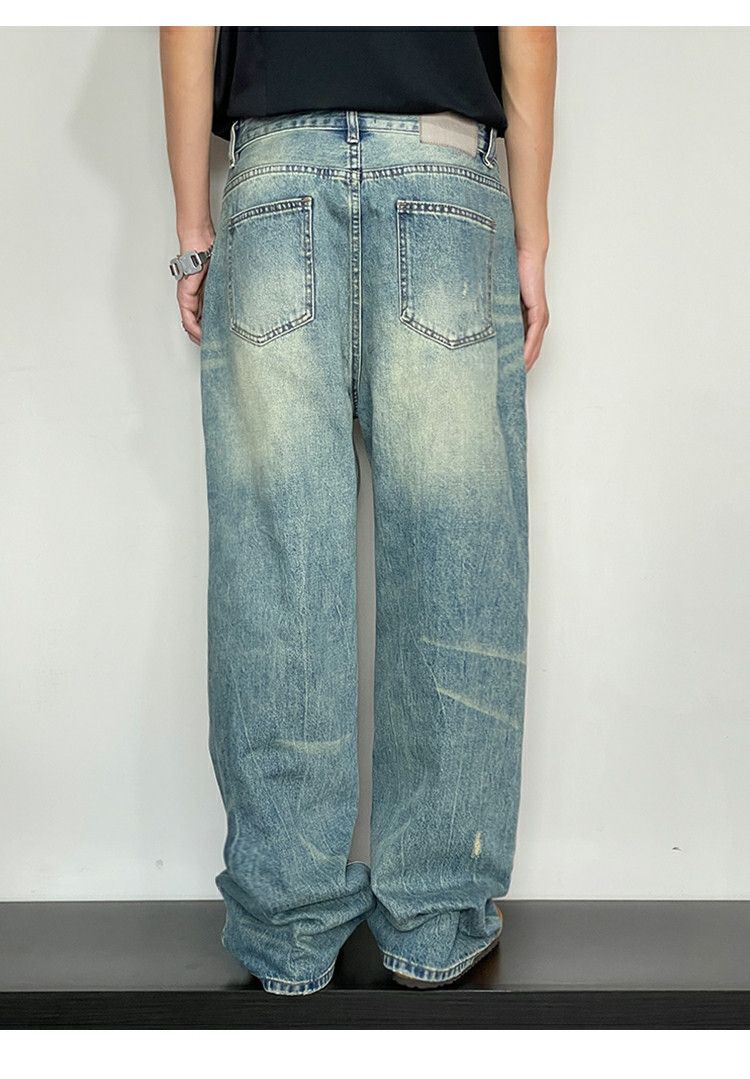 Jean × Vintage washed baggy y2k damaged faded jeans Size US 32 / EU 48 - 2 Thumbnail