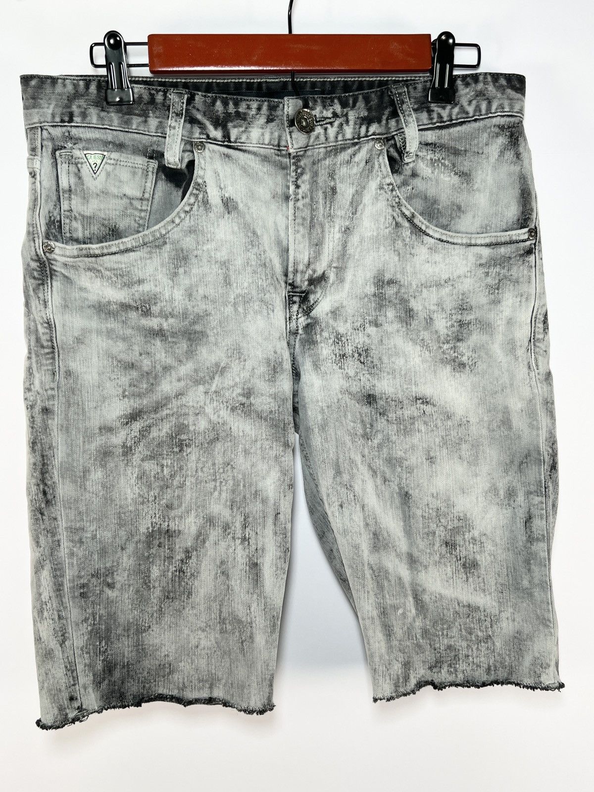Guess Rare Guess Grey & Black Jean Shorts Size US 30 / EU 46 - 1 Thumbnail