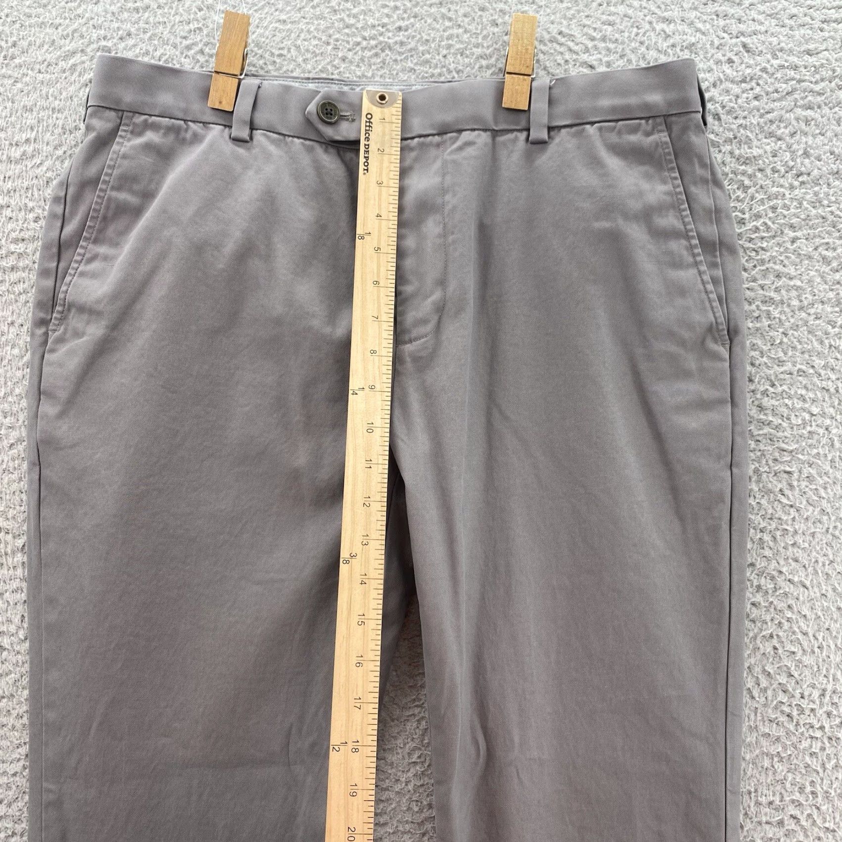 Brooks Brothers Brooks Brothers Pants 35x29 Gray Milano Fit Supima Cotton Golf Preppy Stretch Mens 90s Size US 35 - 7 Thumbnail