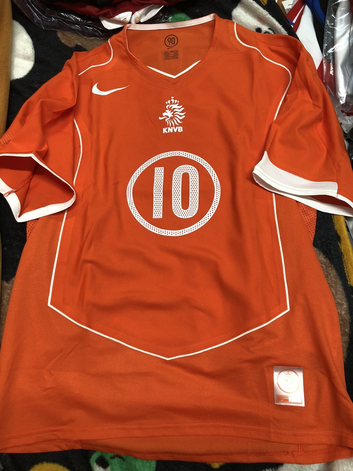 image of Bloke x Nike Holland 04/05 Player Issue Home Shirt 10 V.nistelrooy in Orange, Men's (Size Large)