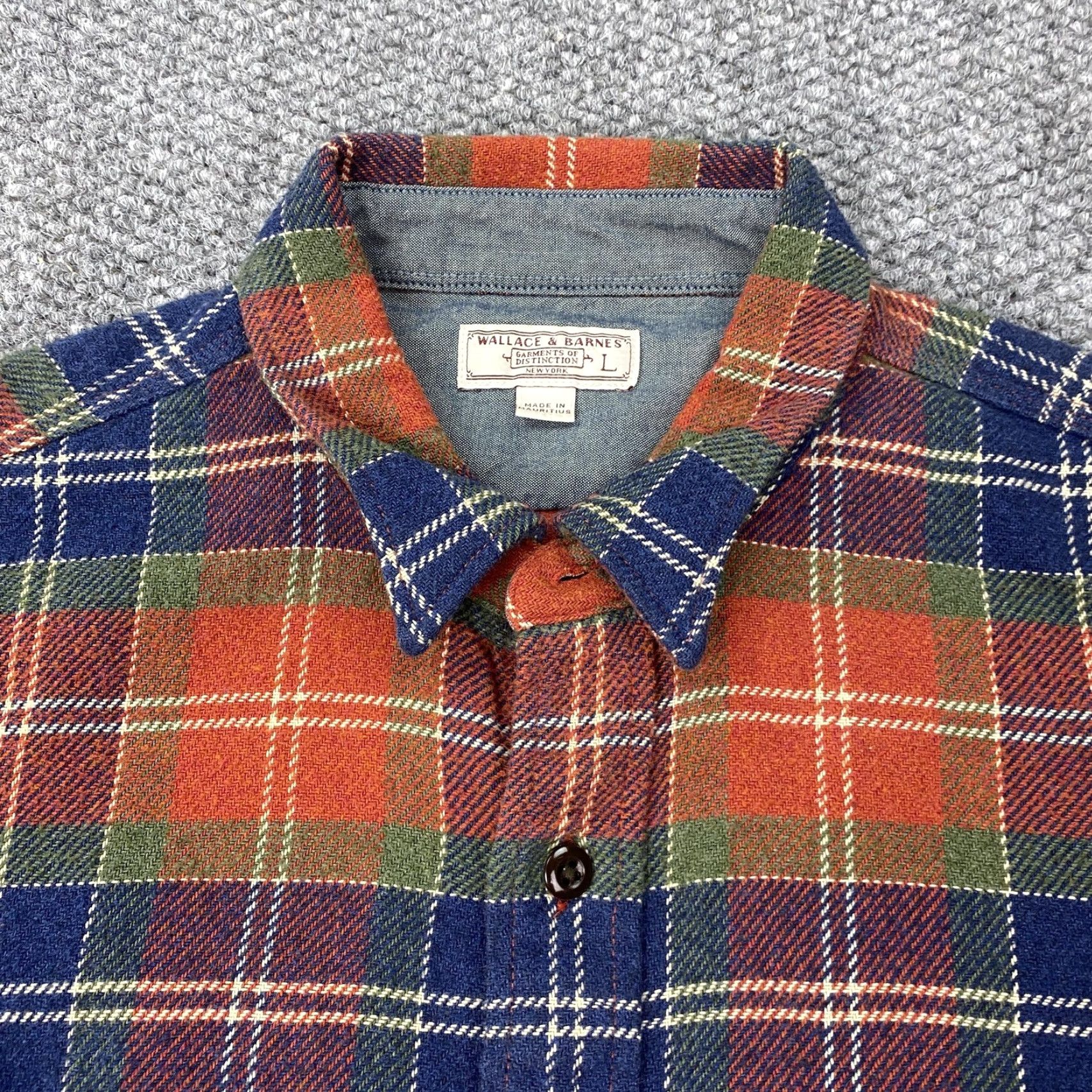 Wallace & Barnes VINTAGE Wallace & Barnes Shirt Men Large Blue Plaid Flannel Button-Down Cotton Pocket(s) Button Up 90s Theme Mens Size US L / EU 52-54 / 3 - 4 Thumbnail