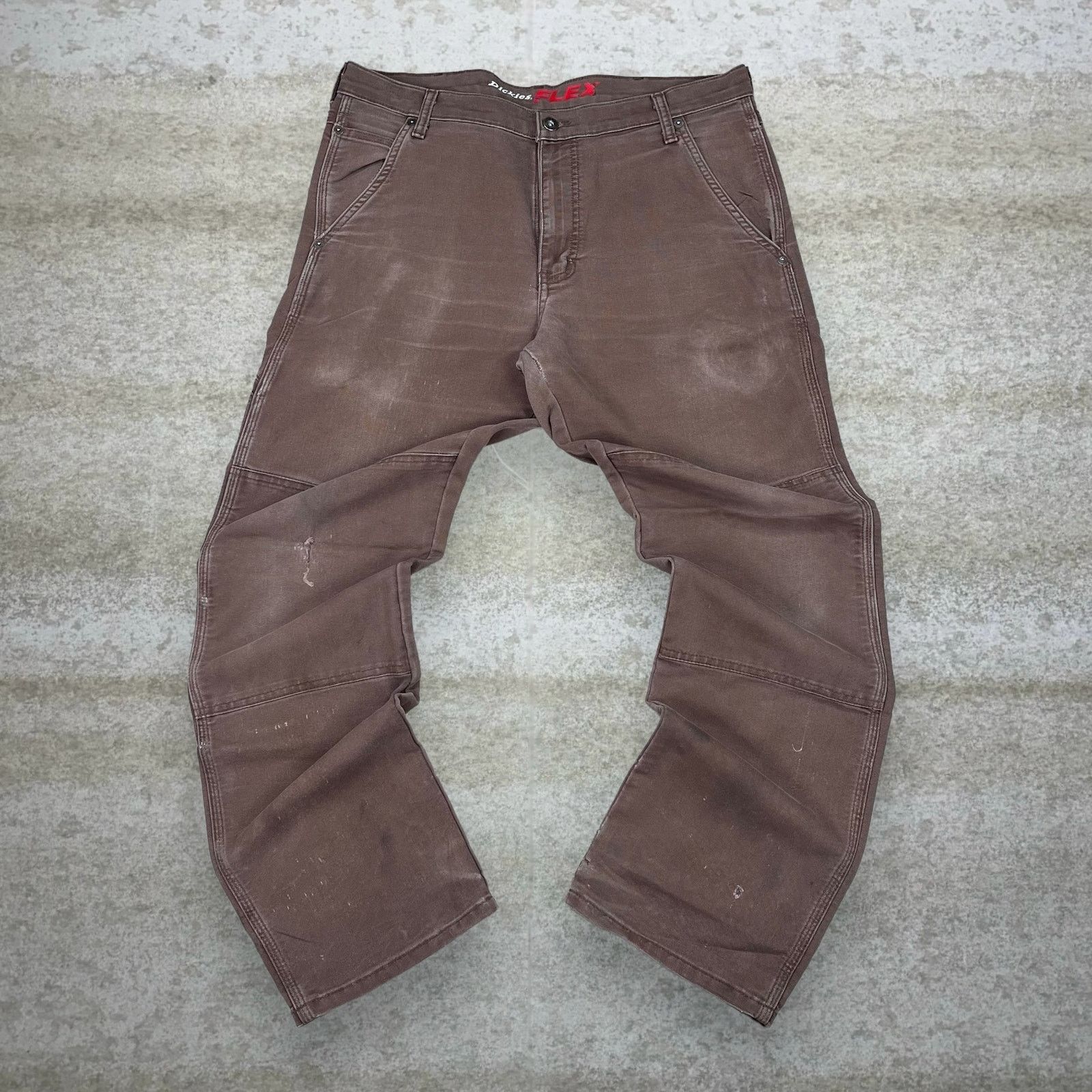 Dickies × Vintage Dickies Double Knees Carpenter Pants Chocolate Brown Canvas Size US 34 / EU 50 - 2 Thumbnail