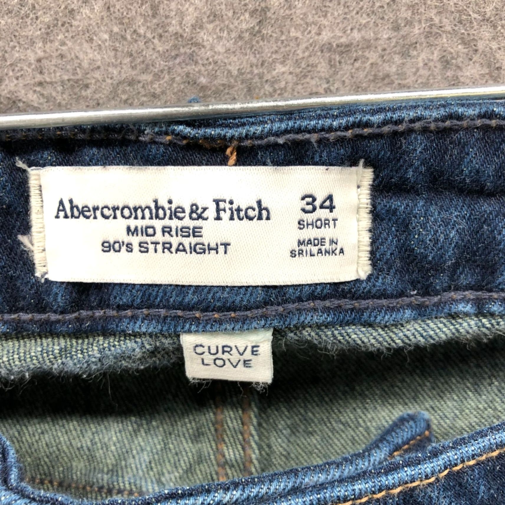 Abercrombie & Fitch Abercrombie & Fitch Jeans Women 34P Blue Dark Wash Mid Rise 90s Straight 5-Pocket Denim Cotton Blend Petite Inseam 28in Vintage No Size 24" / US 00 / IT 34 - 3 Thumbnail