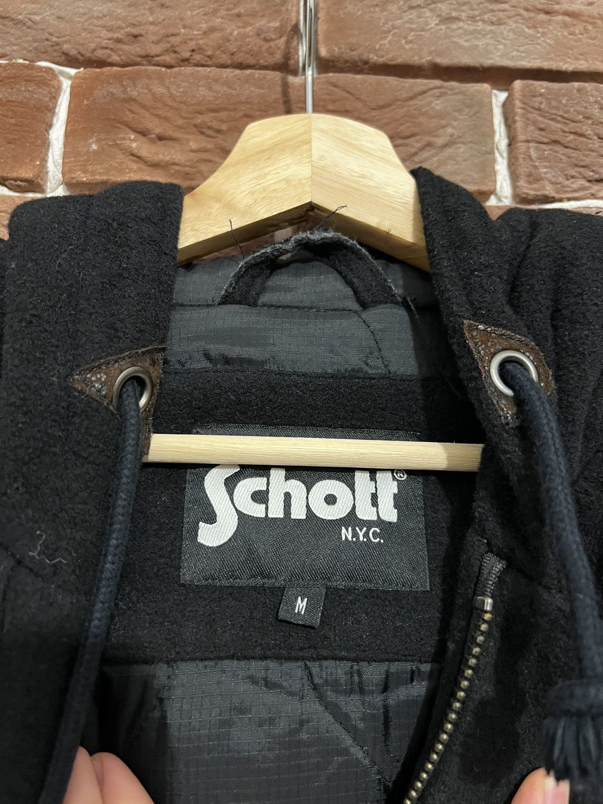 Schott Vintage 90s Schott Wool Duffel Coat Jacket Hooded Luxury M Size US M / EU 48-50 / 2 - 7 Thumbnail