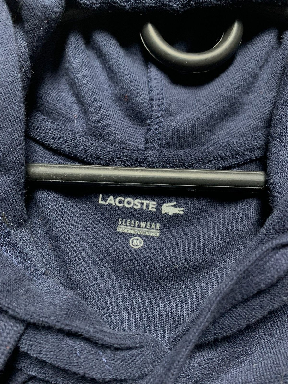 Lacoste × Vintage Vintage Lacoste hoodie navy size M logo velvet Size US M / EU 48-50 / 2 - 4 Thumbnail