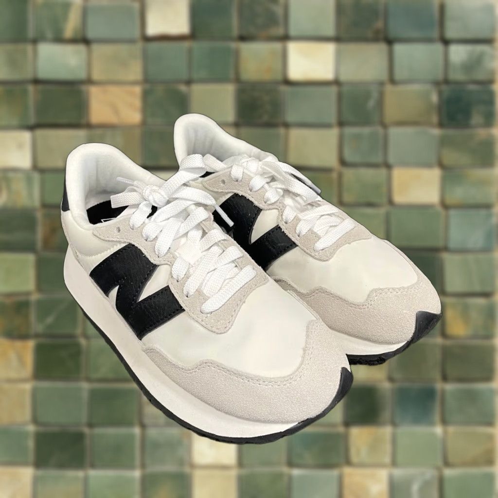 VINTAGE NEW BALANCE 574+ Platform Sneaker Womens Size US B Beige