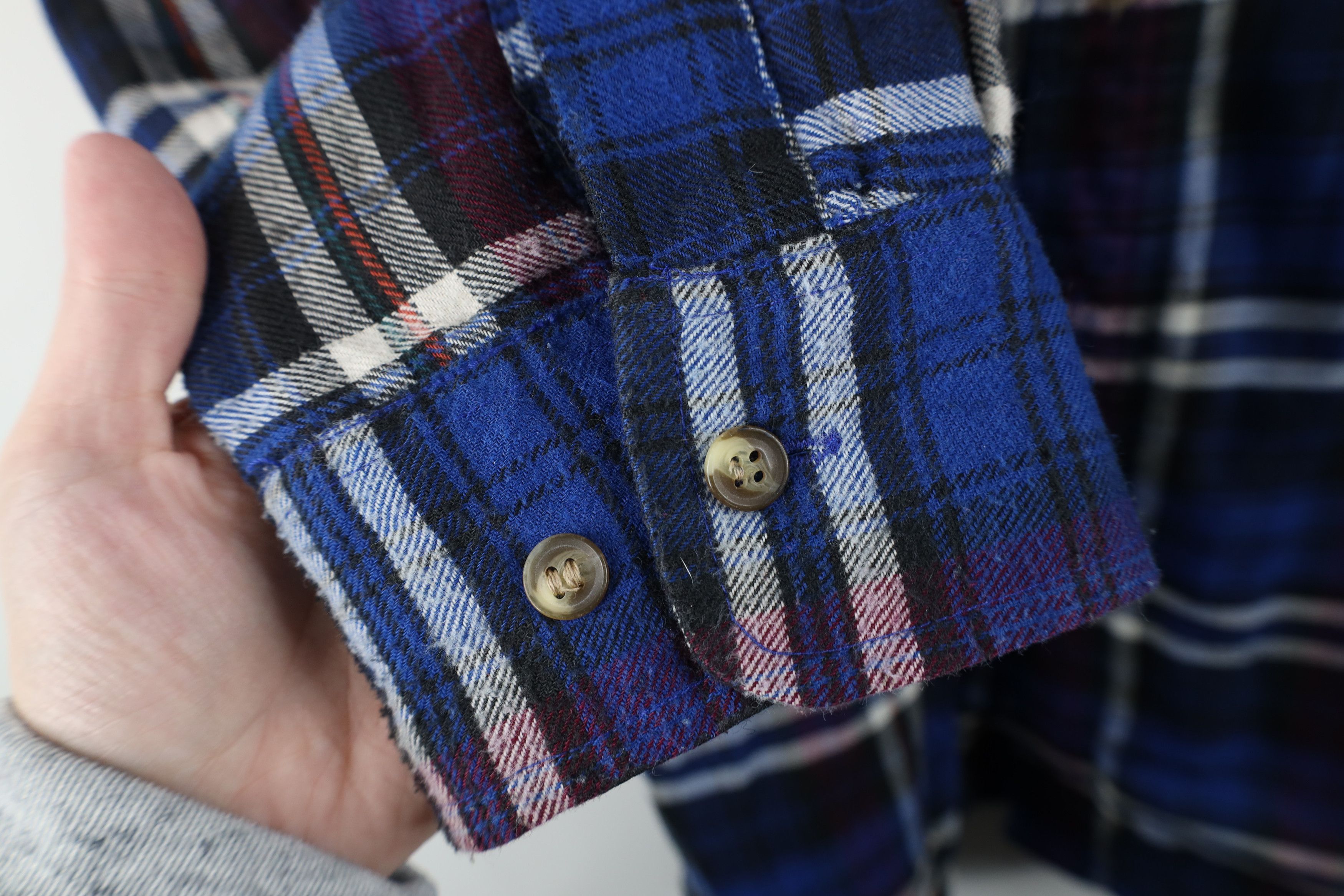 Vintage Vintage 70s 80s Streetwear Knit Flannel Button Shirt Jacket Size US L / EU 52-54 / 3 - 8 Thumbnail