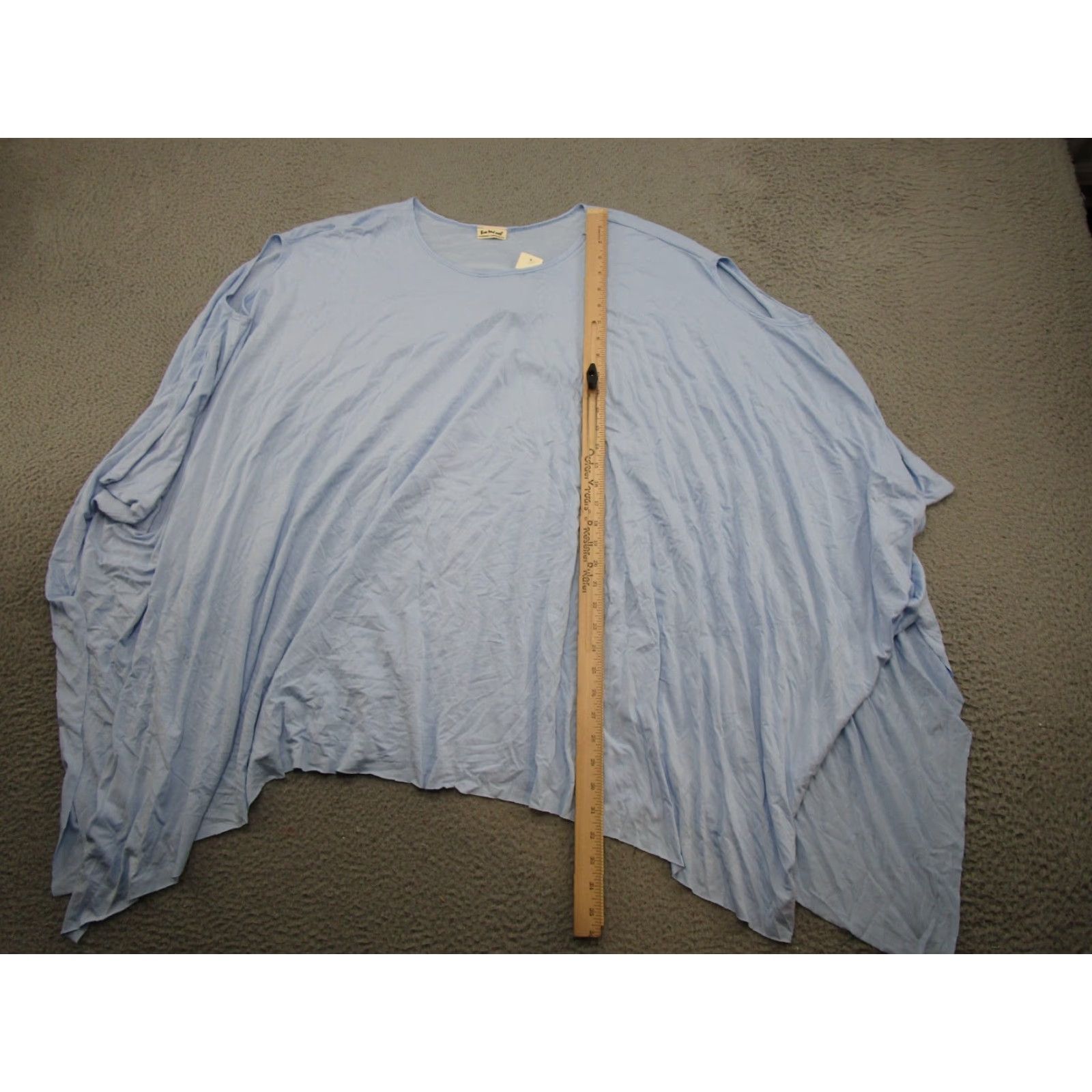 Vintage Three Bird Nest Poncho One Size Blue Oversized Stretch Rayon NEW Size ONE SIZE - 6 Thumbnail